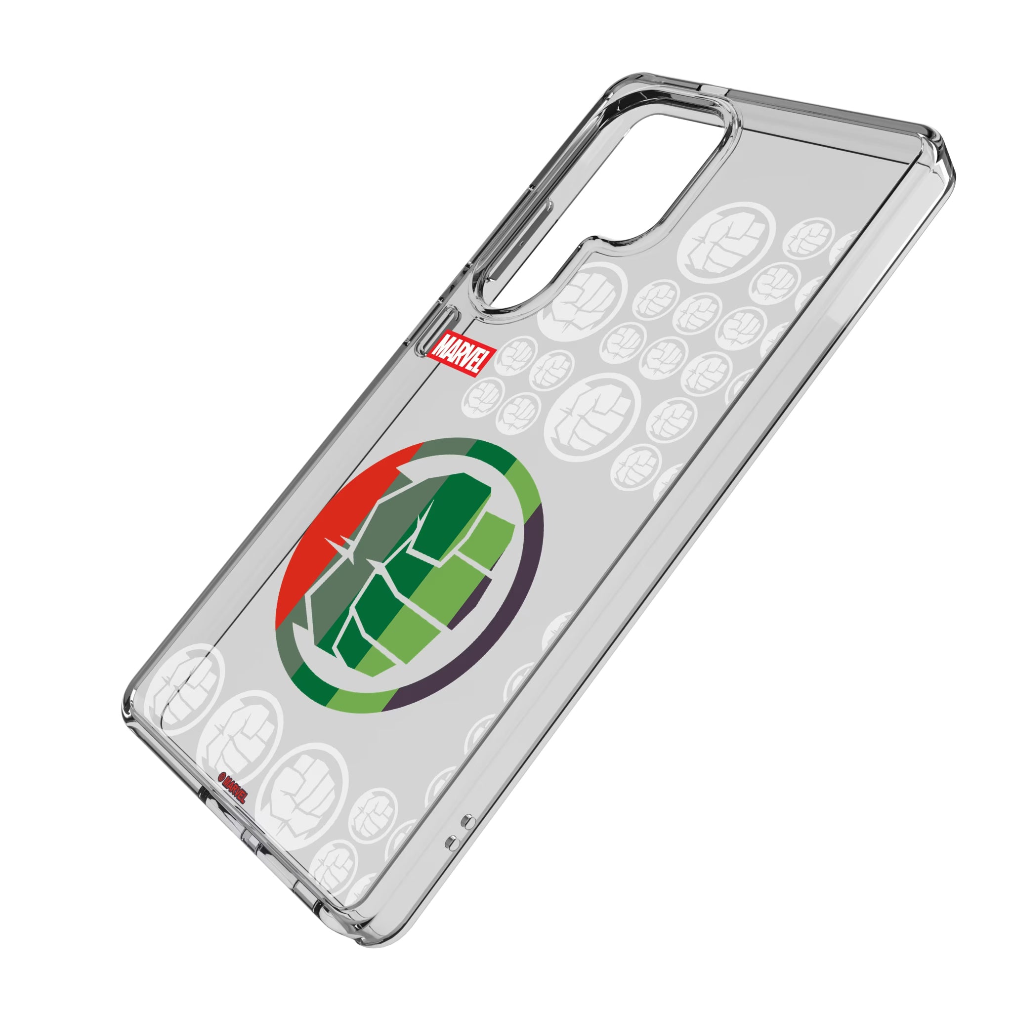 Marvel Avengers Hulk Sigil Galaxy Clear Phone Case for Samsung Galaxy - Isometric View