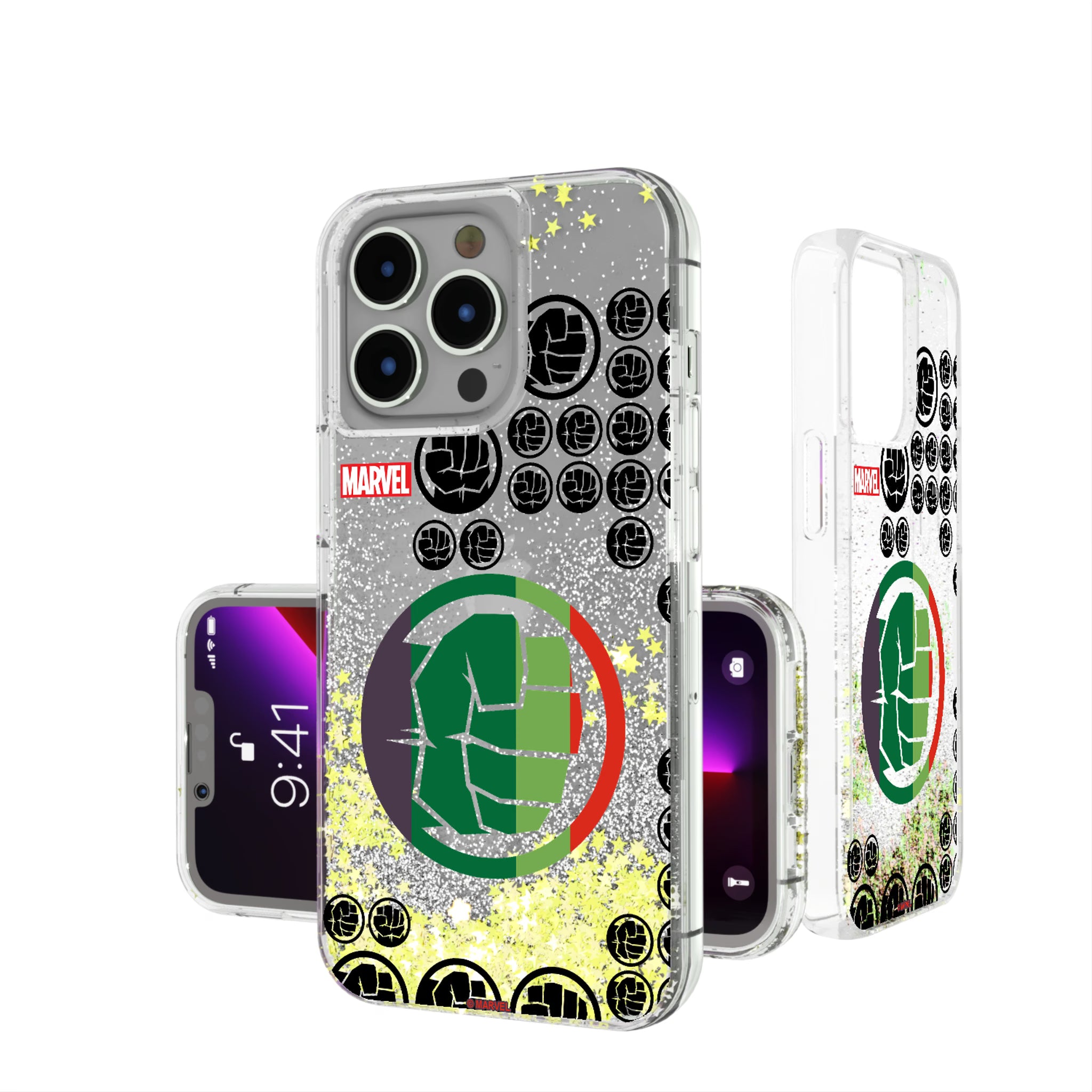 Marvel Avengers Hulk Sigil iPhone Glitter Phone Case for Apple iPhone