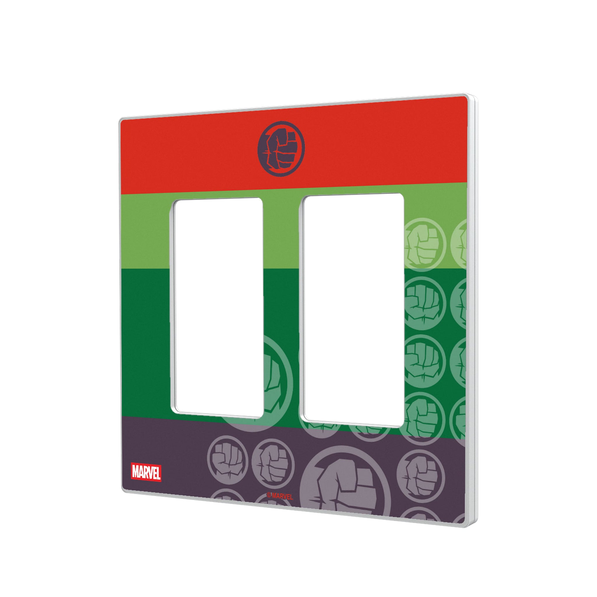 Marvel Avengers Hulk Sigil Hidden-Screw Light Switch Plate#Style_Double Rocker