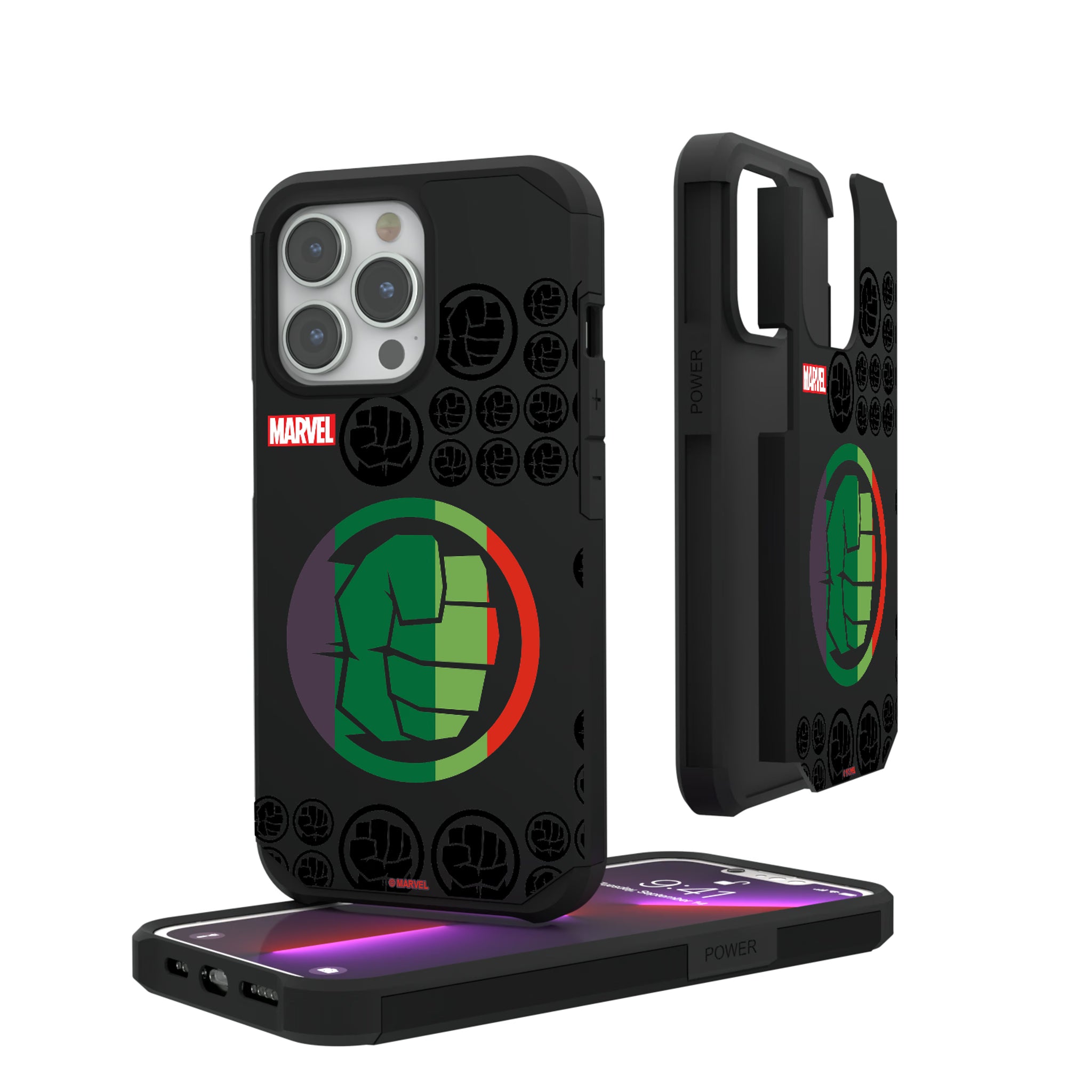 Marvel Avengers Hulk Sigil iPhone Rugged Phone Case for Apple iPhone#Device_iPhone 13 Pro