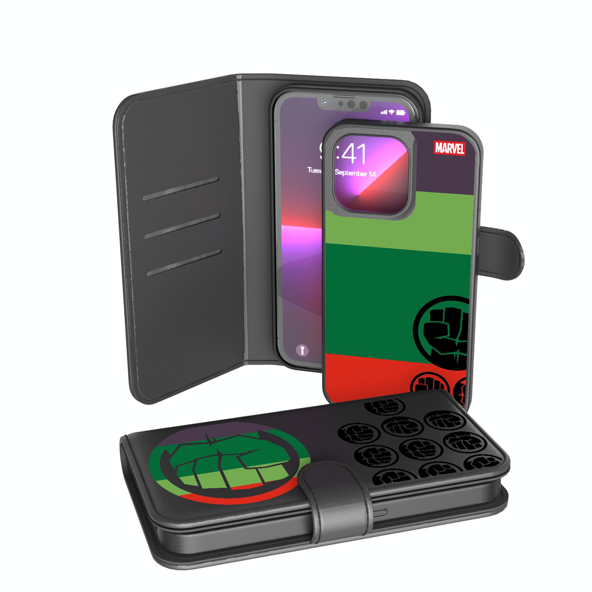 Marvel Avengers Hulk Sigil iPhone Wallet Phone Case for Apple iPhone
