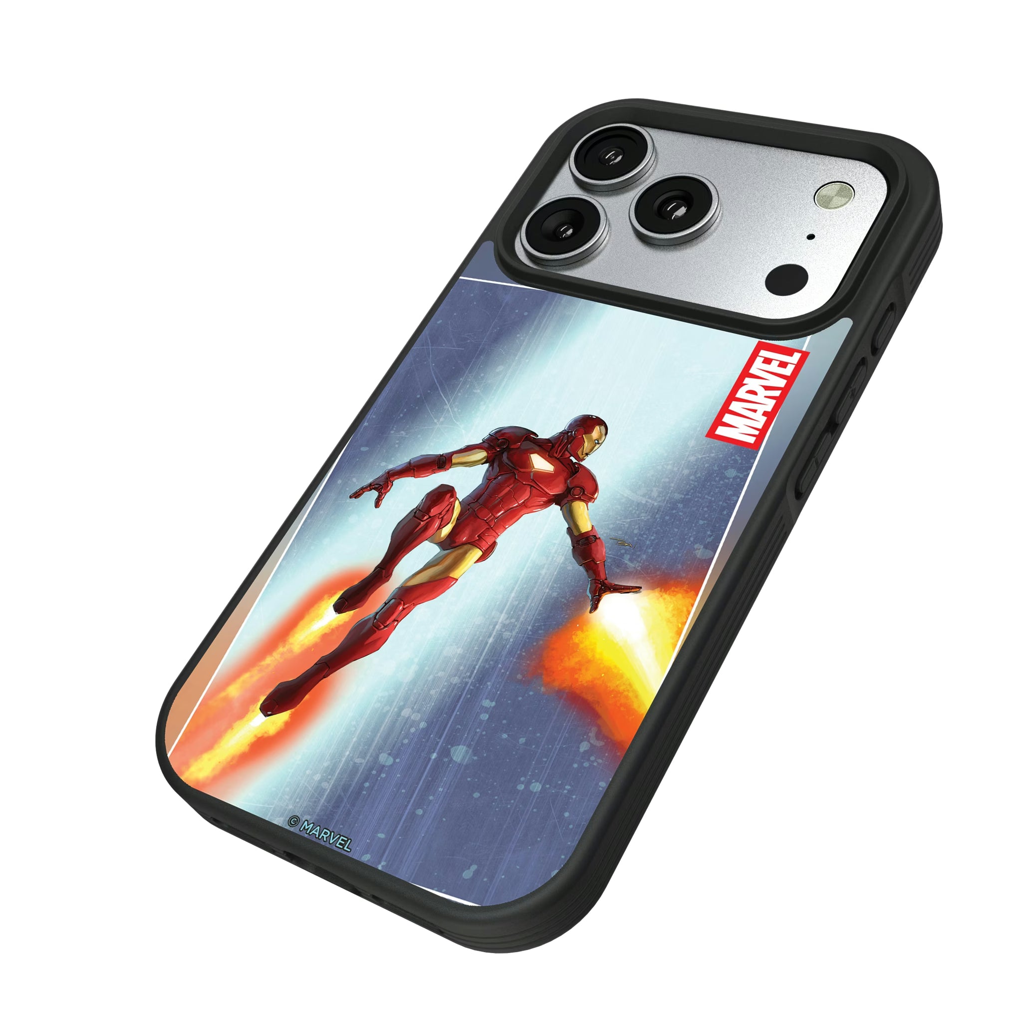 Marvel Avengers Iron Man Cover Art iPhone Bump Phone Case for Apple iPhone - Isometric View#Device_iPhone 17 Pro
