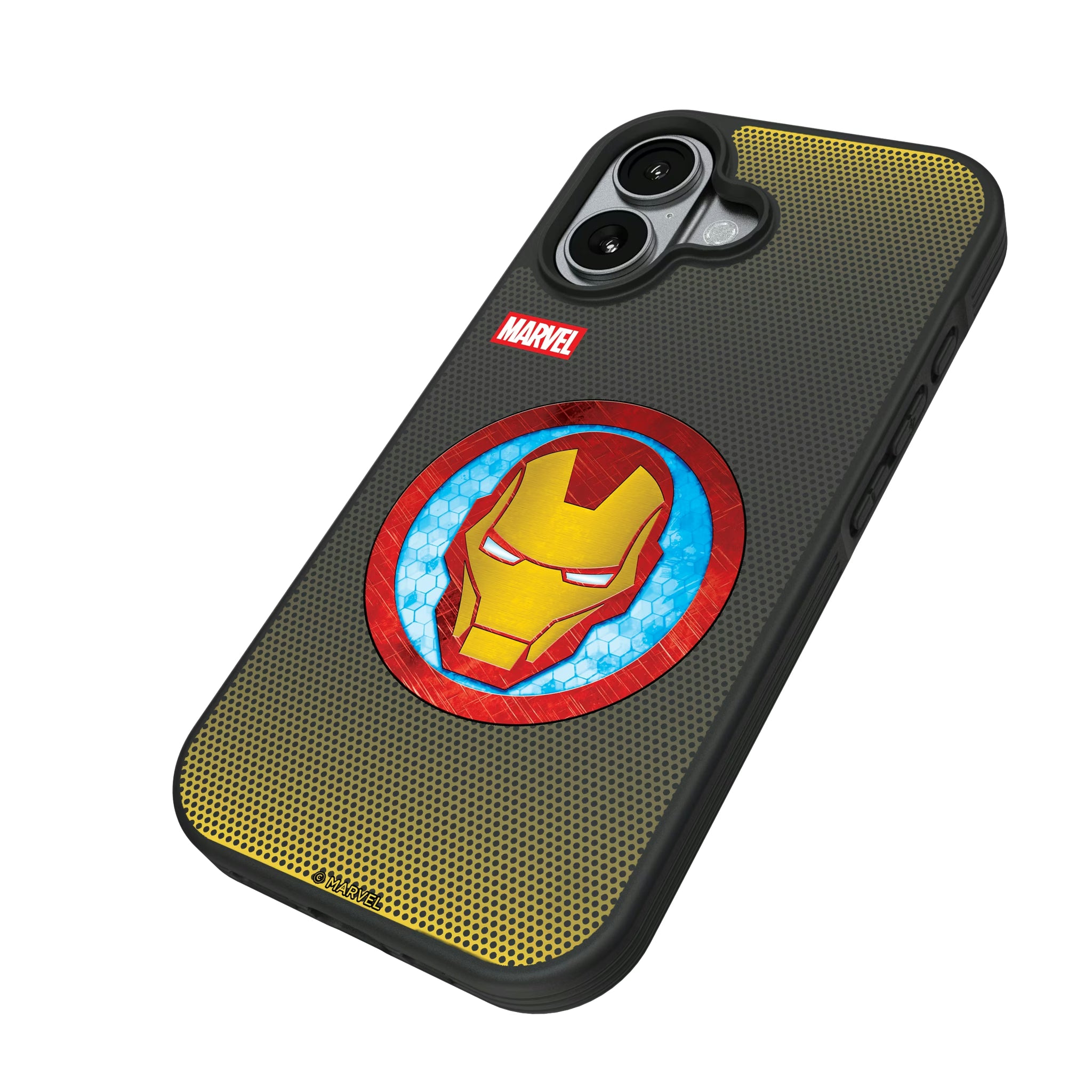 Marvel Avengers Iron Man Grid iPhone Bump Phone Case for Apple iPhone - Isometric View#Device_iPhone 17