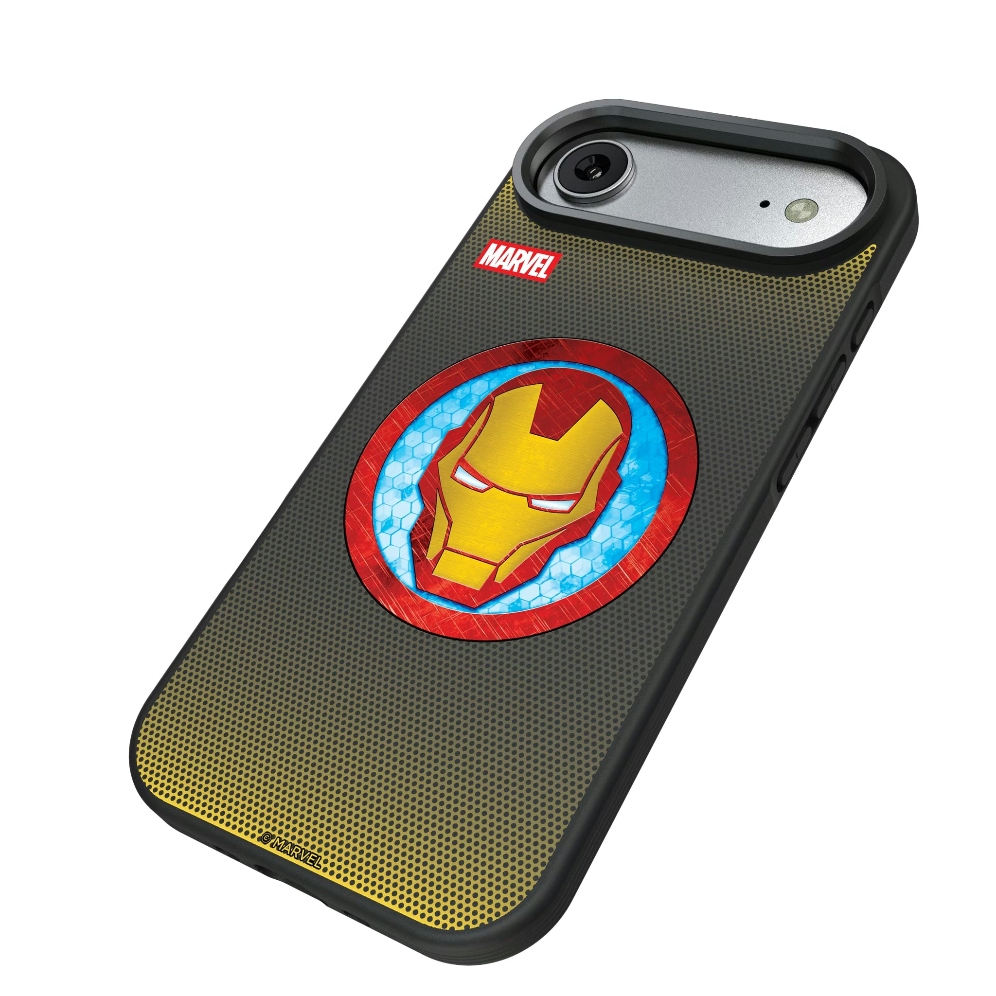 Marvel Avengers Iron Man Grid iPhone Bump Phone Case for Apple iPhone - Isometric View#Device_iPhone Air