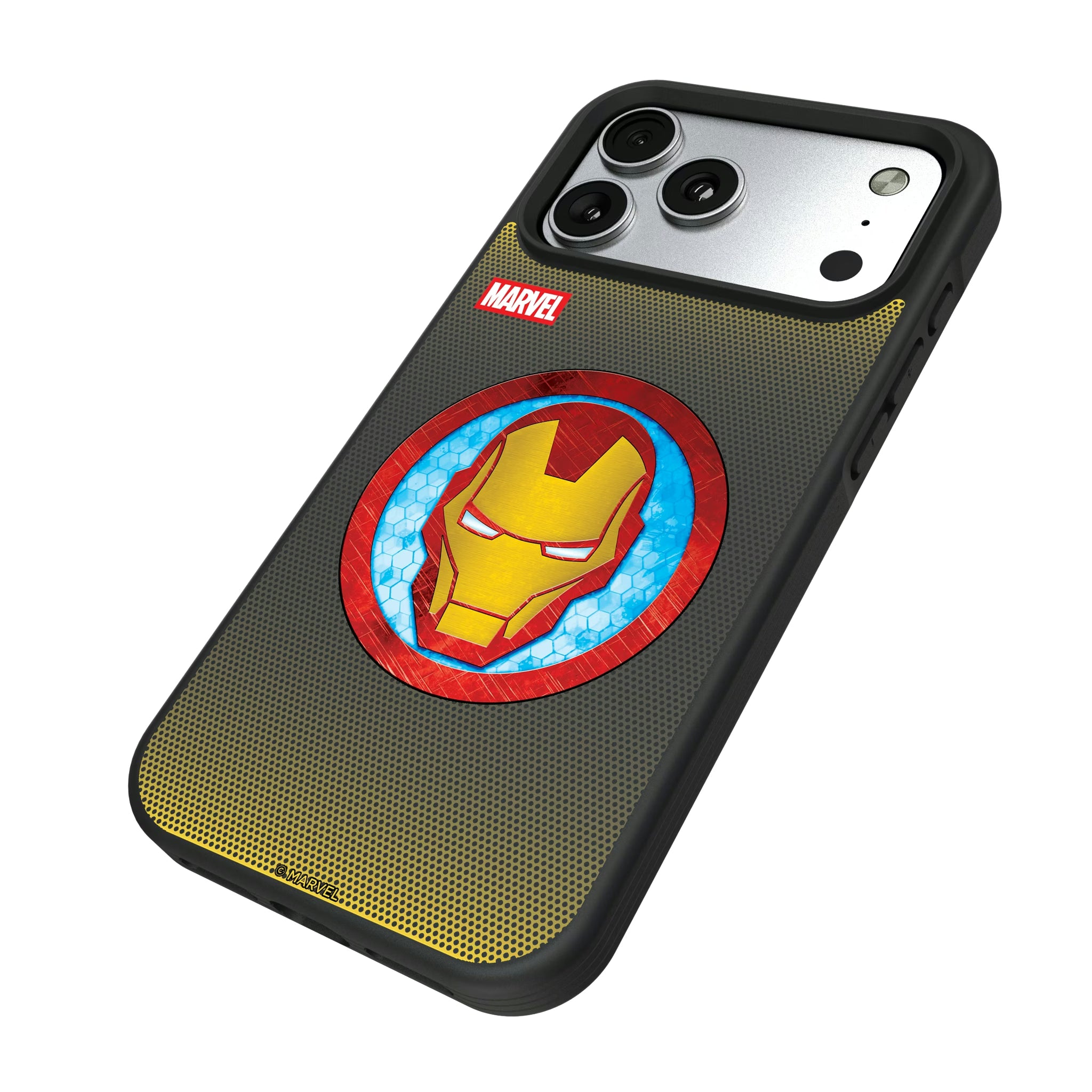 Marvel Avengers Iron Man Grid iPhone Bump Phone Case for Apple iPhone - Isometric View#Device_iPhone 17 Pro Max