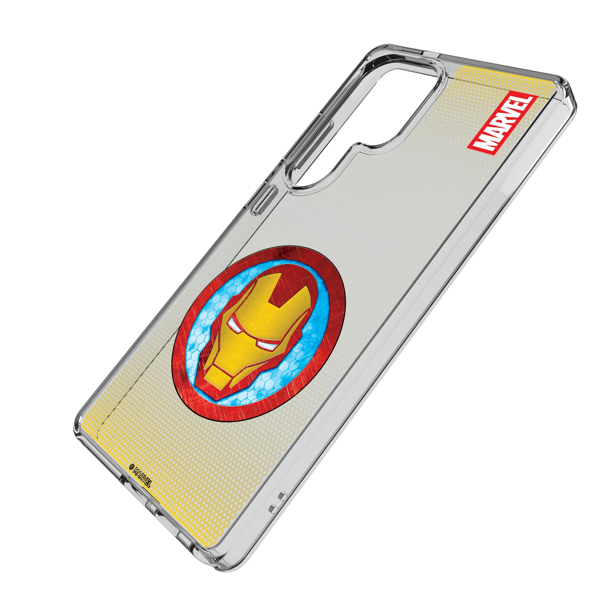 Marvel Avengers Iron Man Grid Galaxy Clear Phone Case for Samsung Galaxy - Isometric View