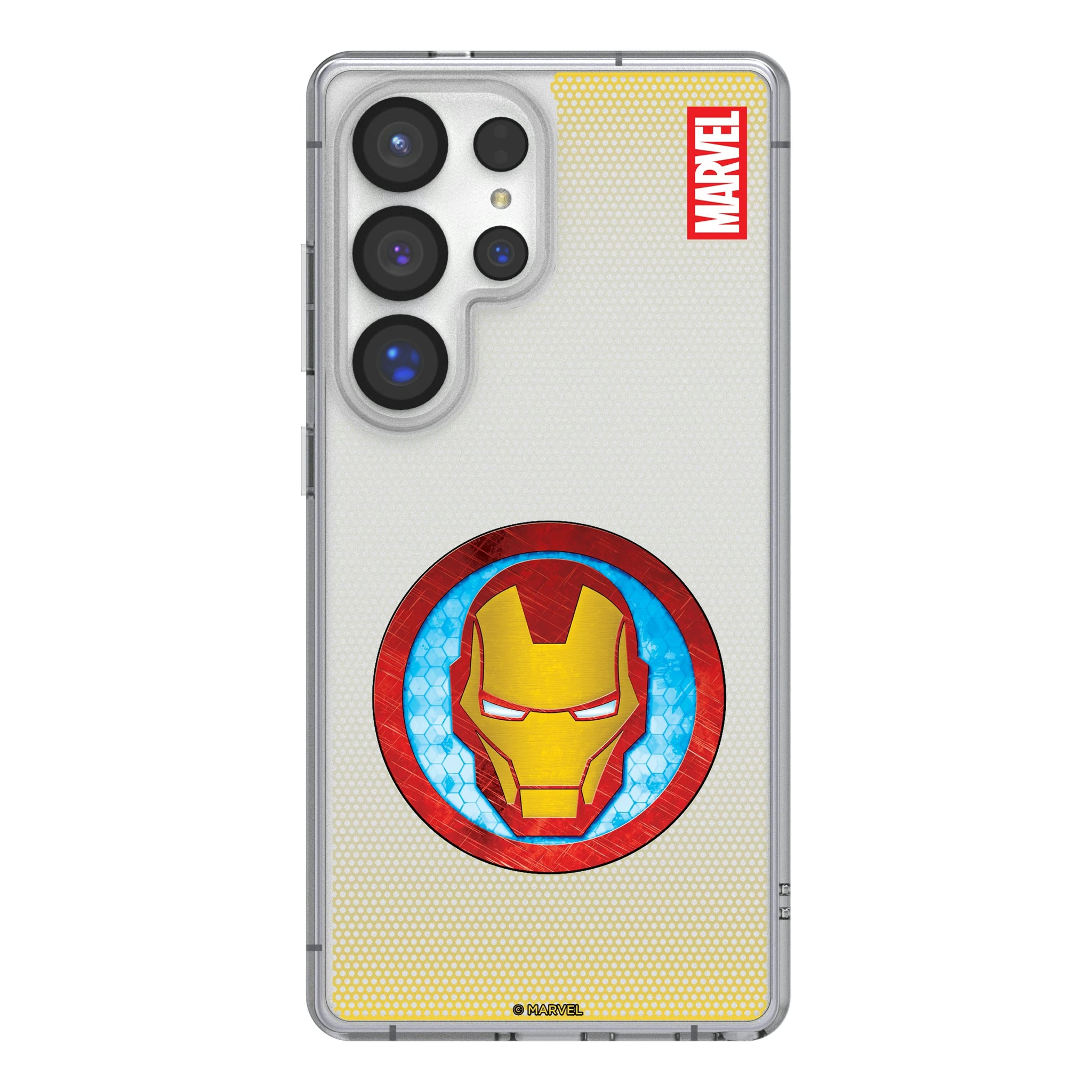 Marvel Avengers Iron Man Grid Galaxy Clear Phone Case for Samsung Galaxy