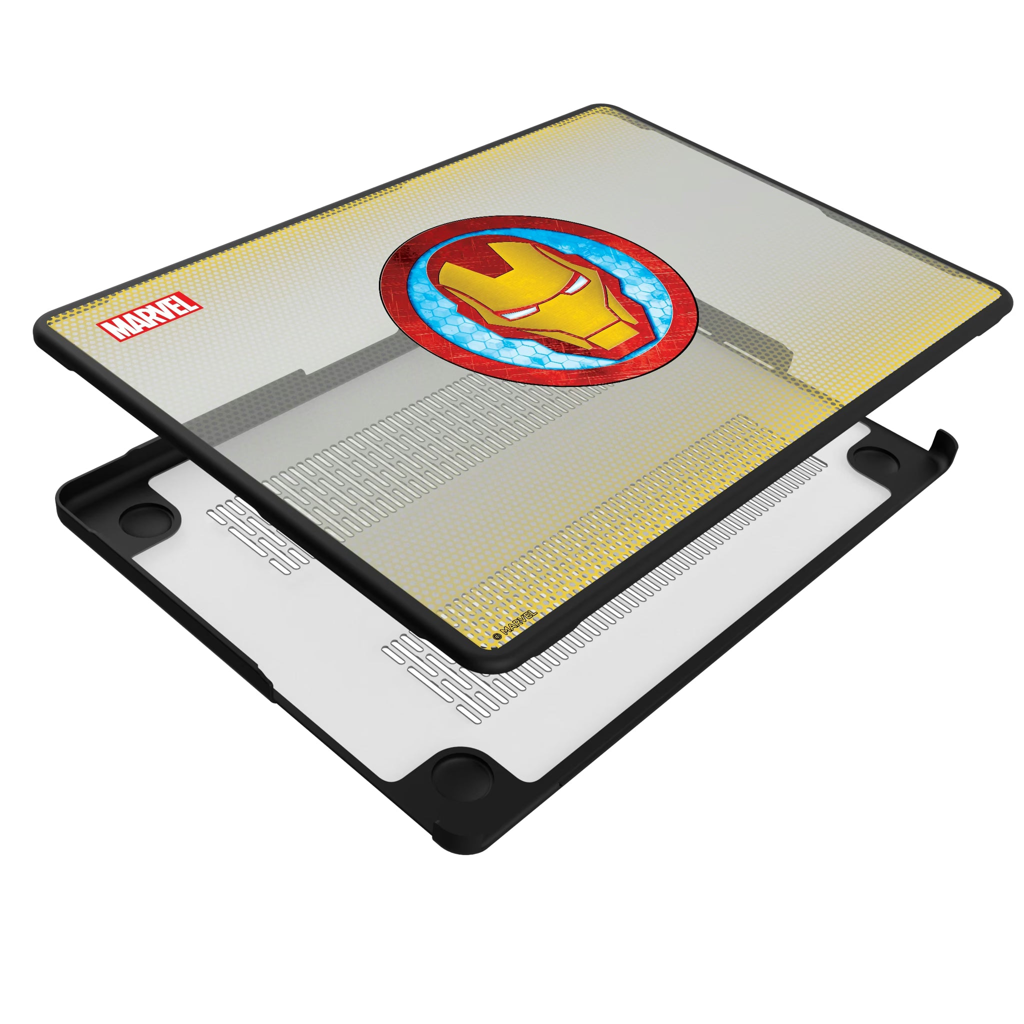 Marvel Avengers Iron Man Grid MacBook Laptop Case for Apple MacBook - Isometric View#Device_MacBook Pro (14-inch, 2021) / MacBook Pro (14-inch, 2023) / MacBook Pro (14-inch, 2024)