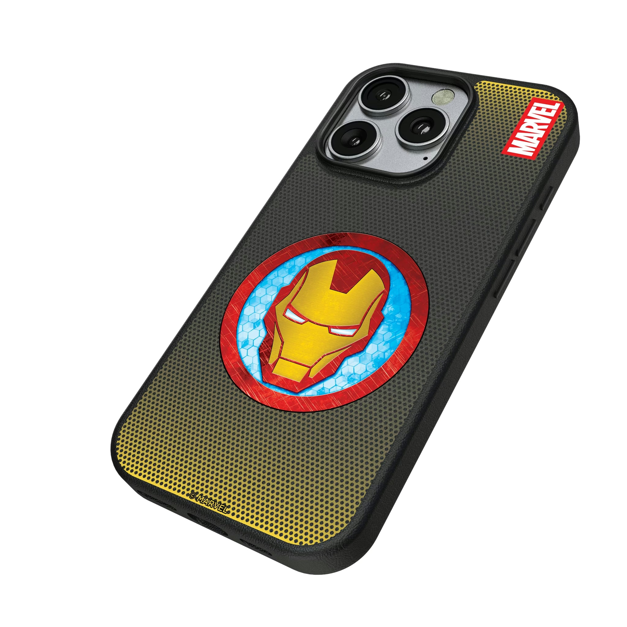 Marvel Avengers Iron Man Grid iPhone MagSafe Compatible Phone Case for Apple iPhone - Isometric View