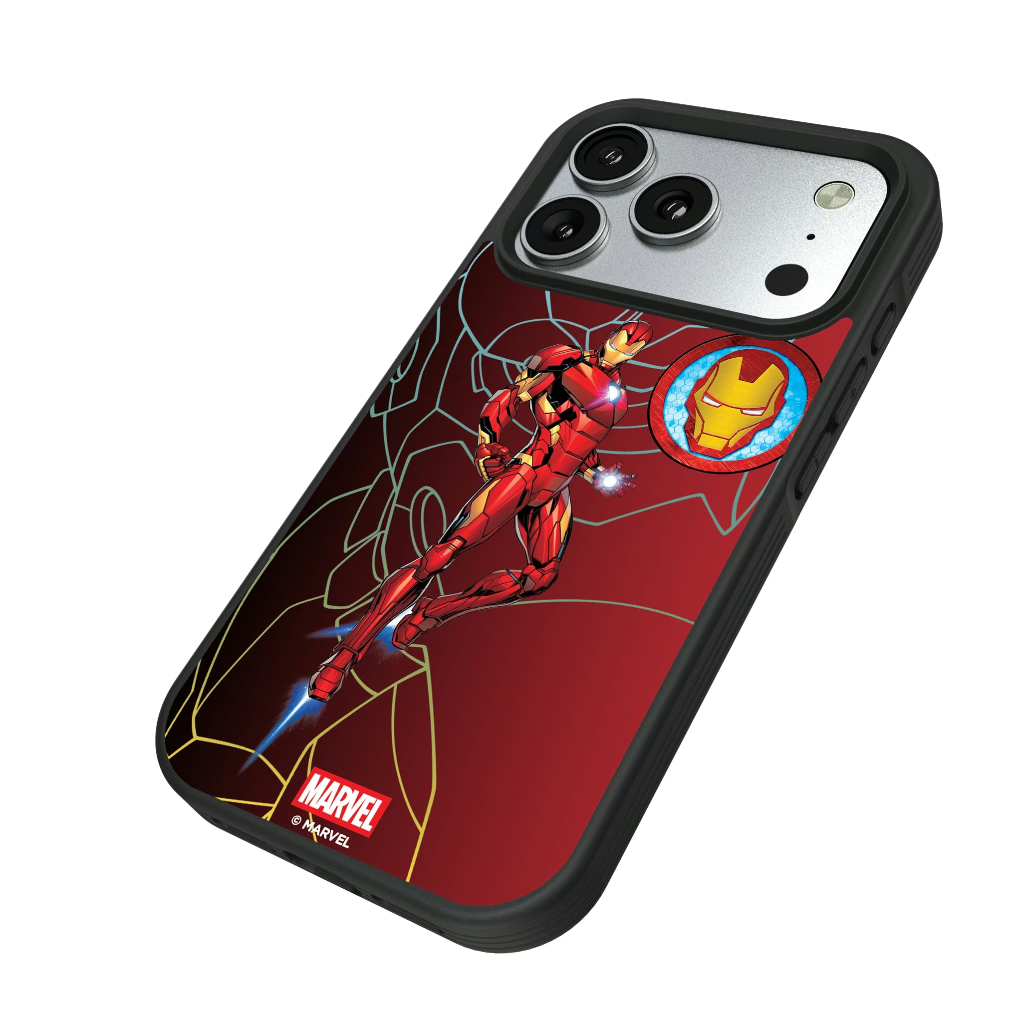 Marvel Avengers Iron Man MechLine iPhone Bump Phone Case for Apple iPhone - Isometric View#Device_iPhone 17 Pro