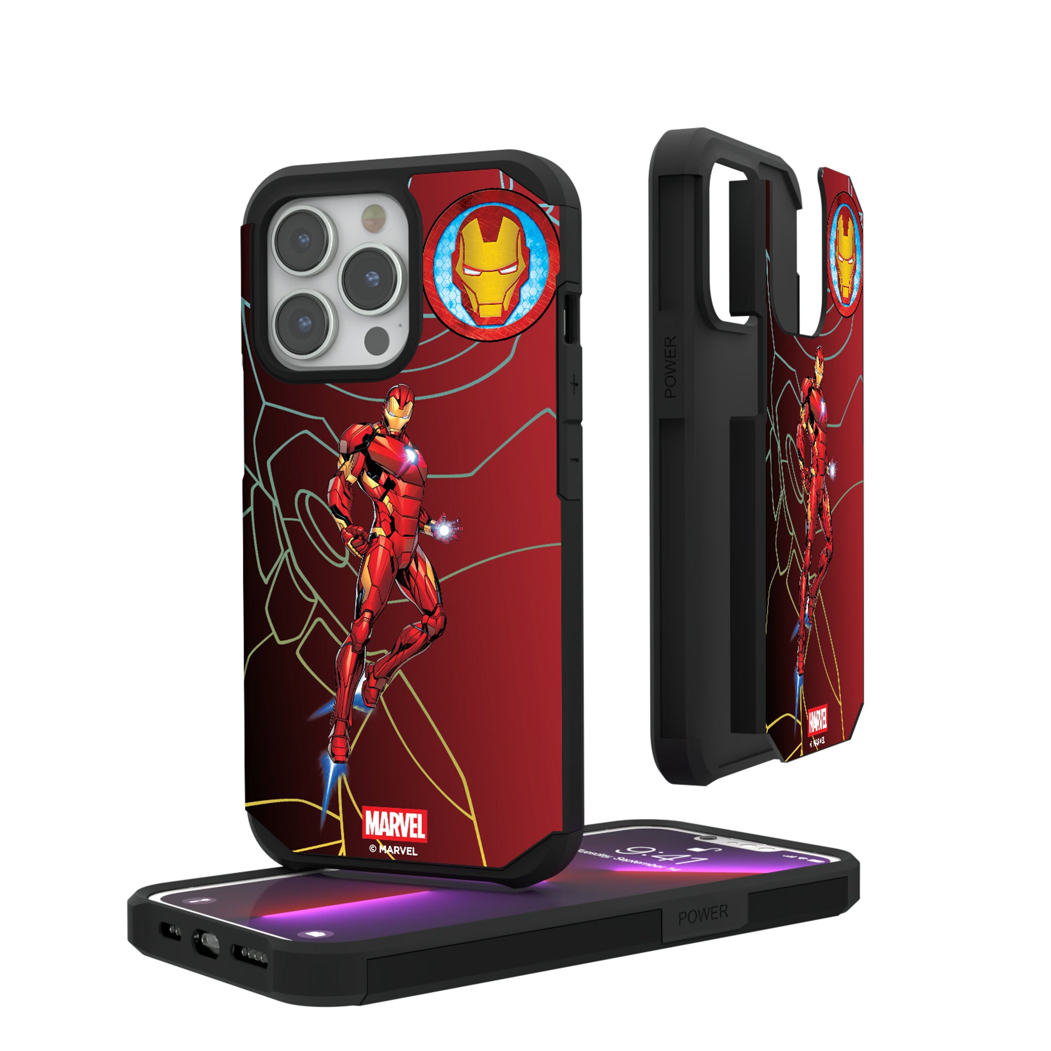 Marvel Avengers Iron Man MechLine iPhone Rugged Phone Case for Apple iPhone#Device_iPhone 13 Pro