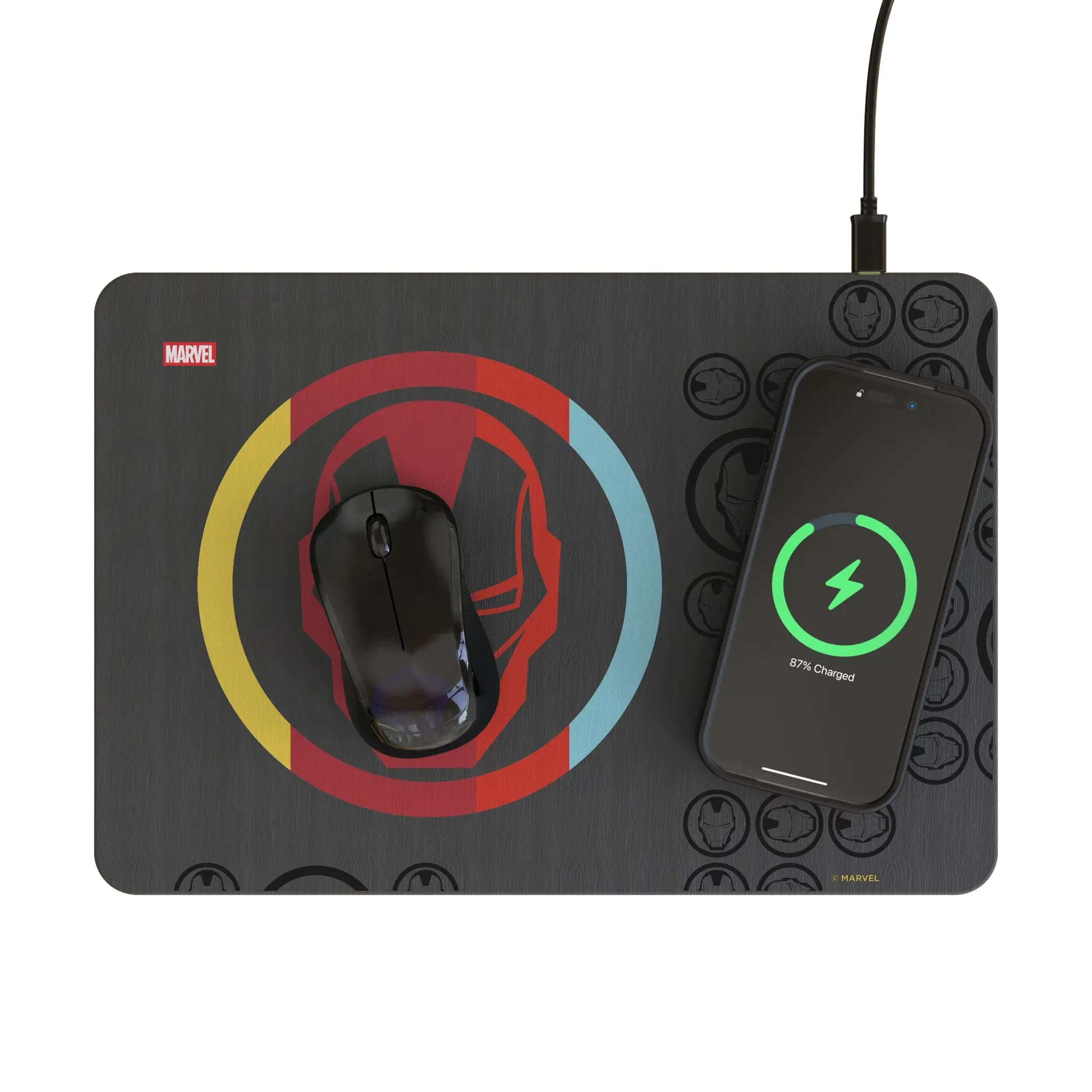 Marvel Avengers Iron Man Sigil 15-Watt Wireless Charger and Mouse Pad - Lifestyle