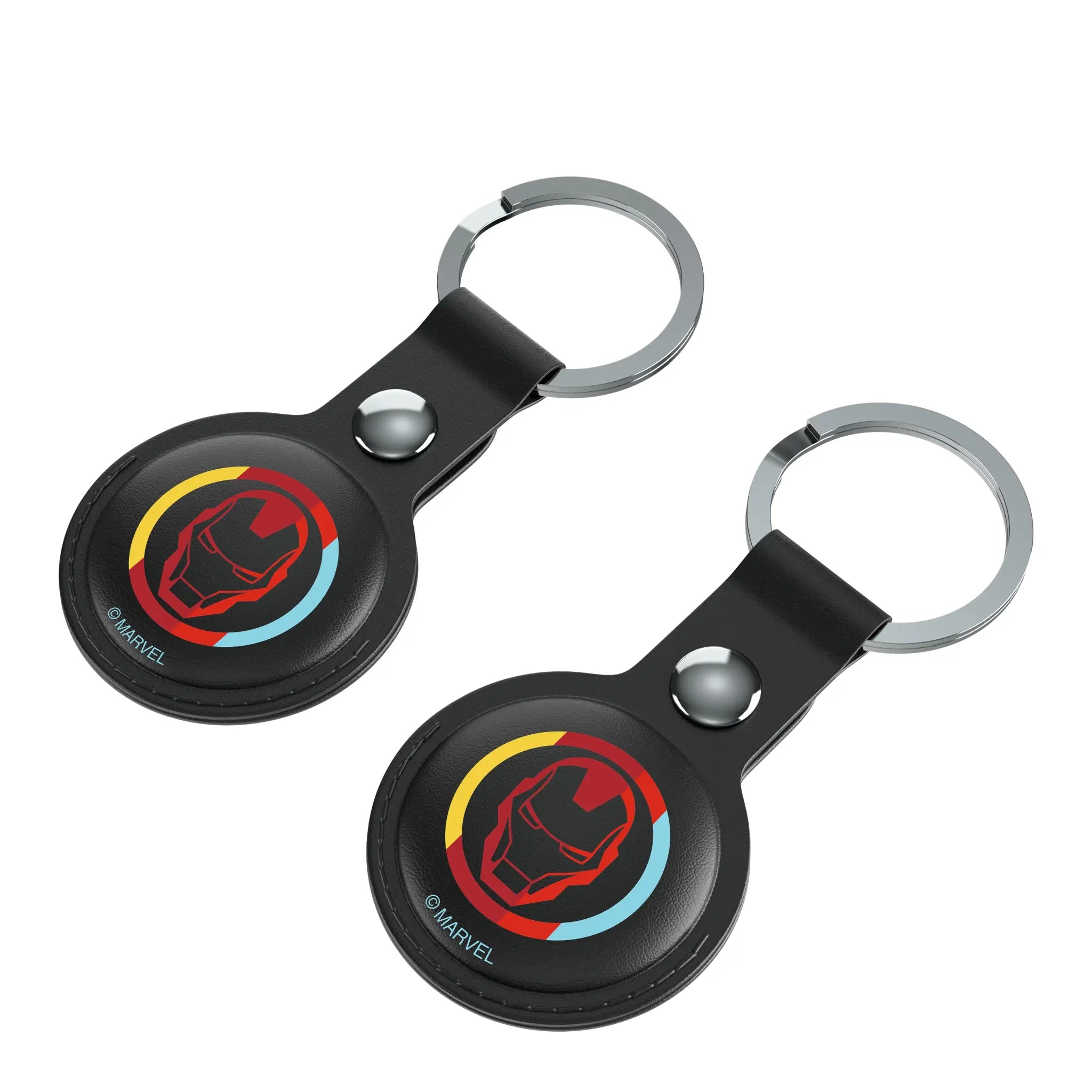 Marvel Avengers Iron Man Sigil AirTag Black Airtag Holder 2-Pack - Isometric View