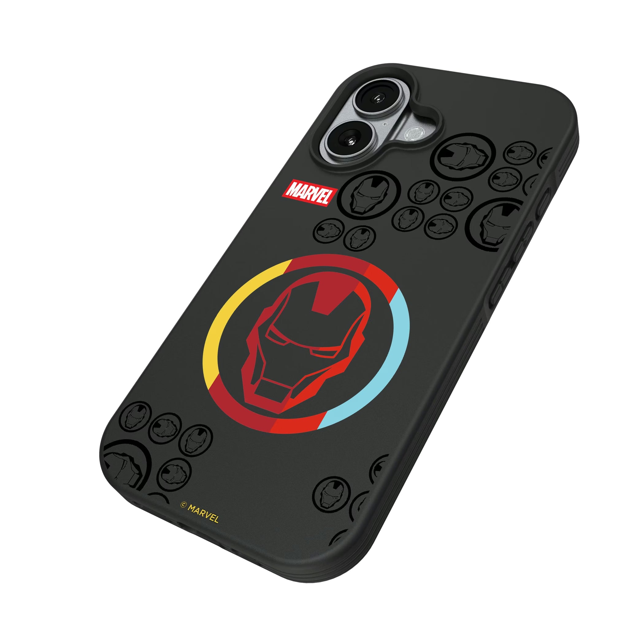 Marvel Avengers Iron Man Sigil iPhone Bump Phone Case for Apple iPhone - Isometric View#Device_iPhone 17