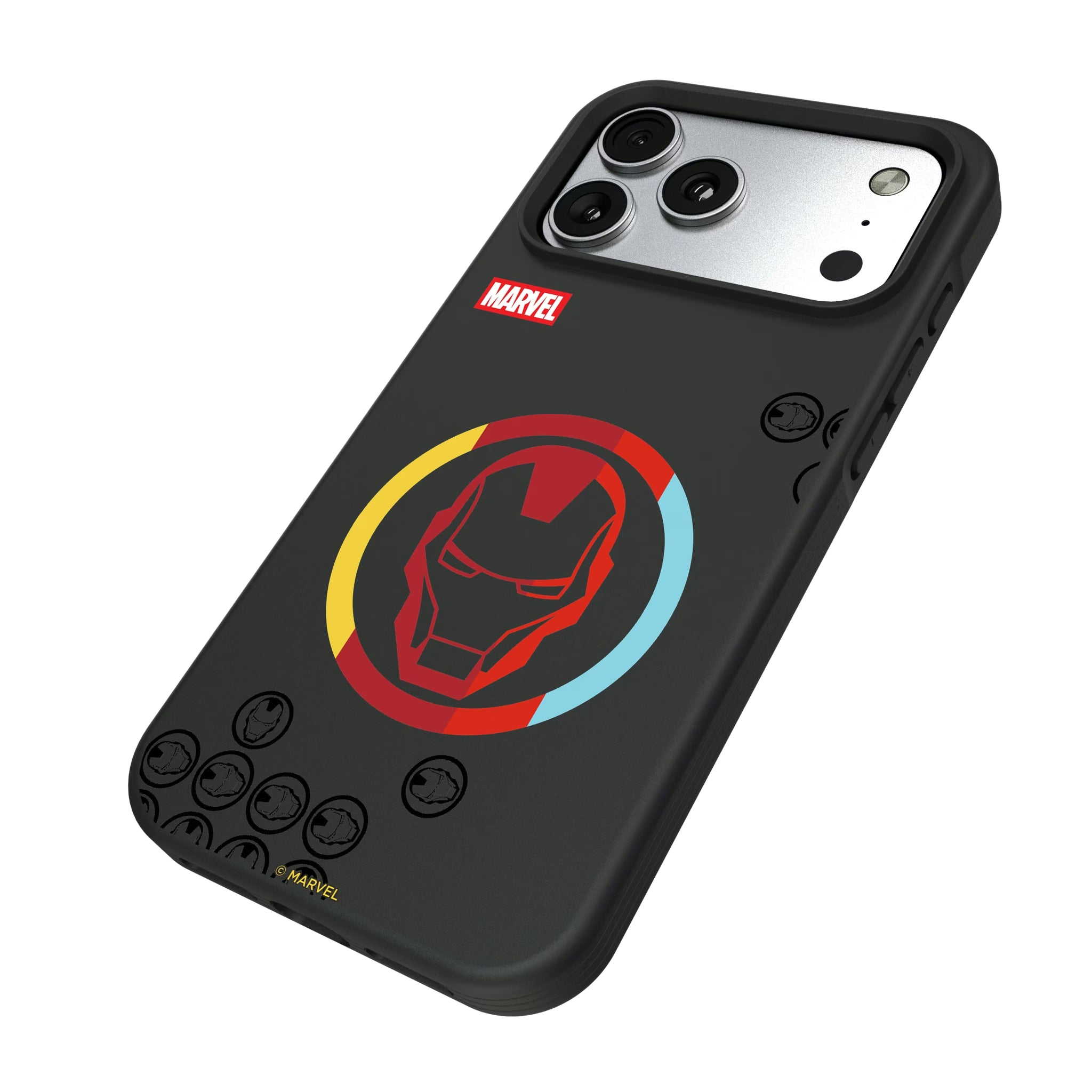 Marvel Avengers Iron Man Sigil iPhone Bump Phone Case for Apple iPhone - Isometric View#Device_iPhone 17 Pro Max