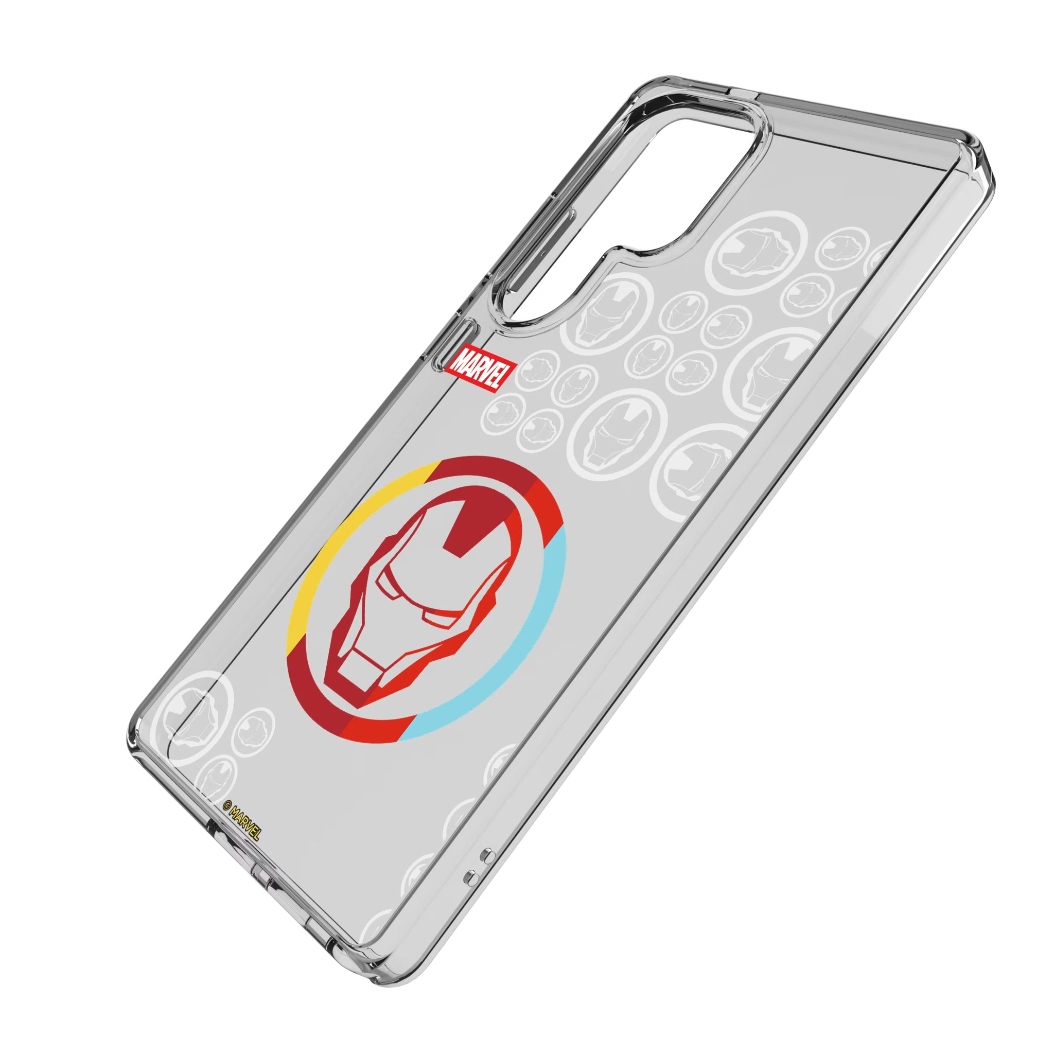 Marvel Avengers Iron Man Sigil Galaxy Clear Phone Case for Samsung Galaxy - Isometric View