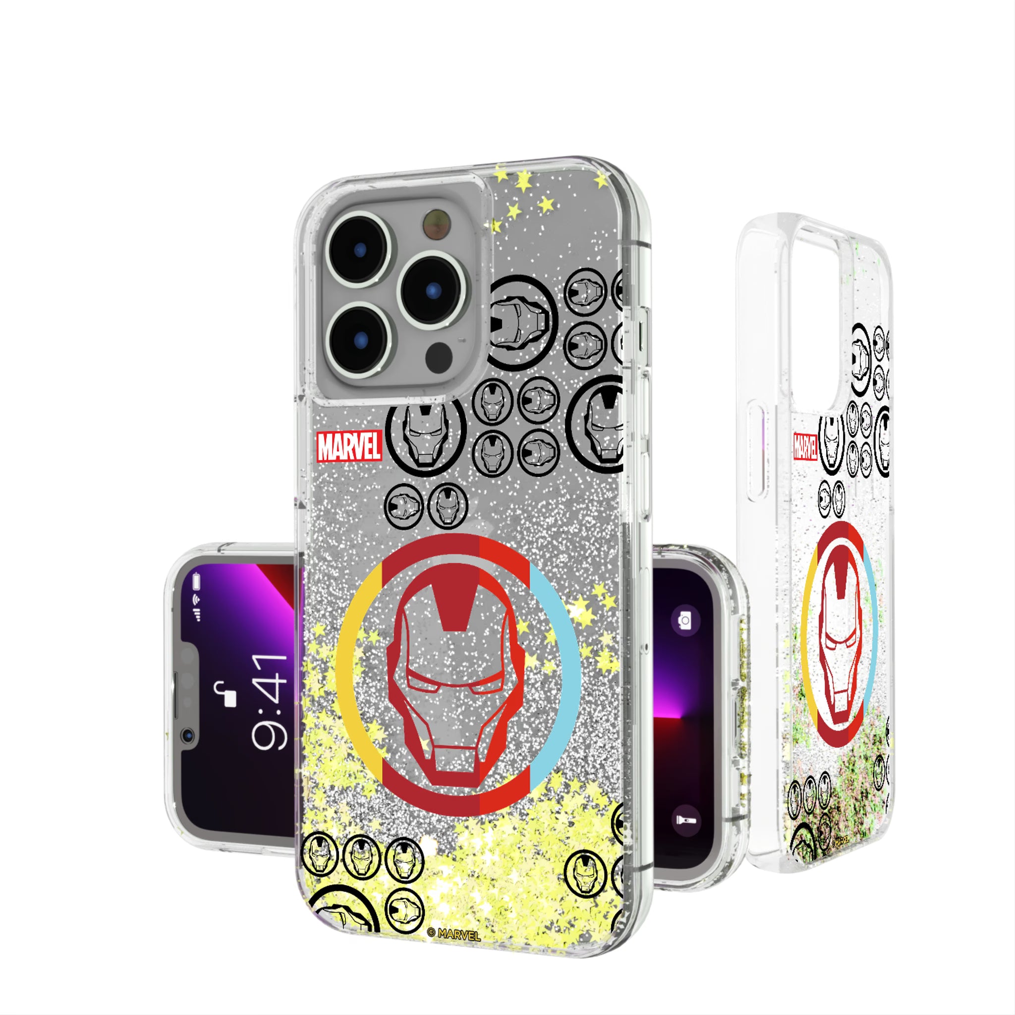Marvel Avengers Iron Man Sigil iPhone Glitter Phone Case for Apple iPhone