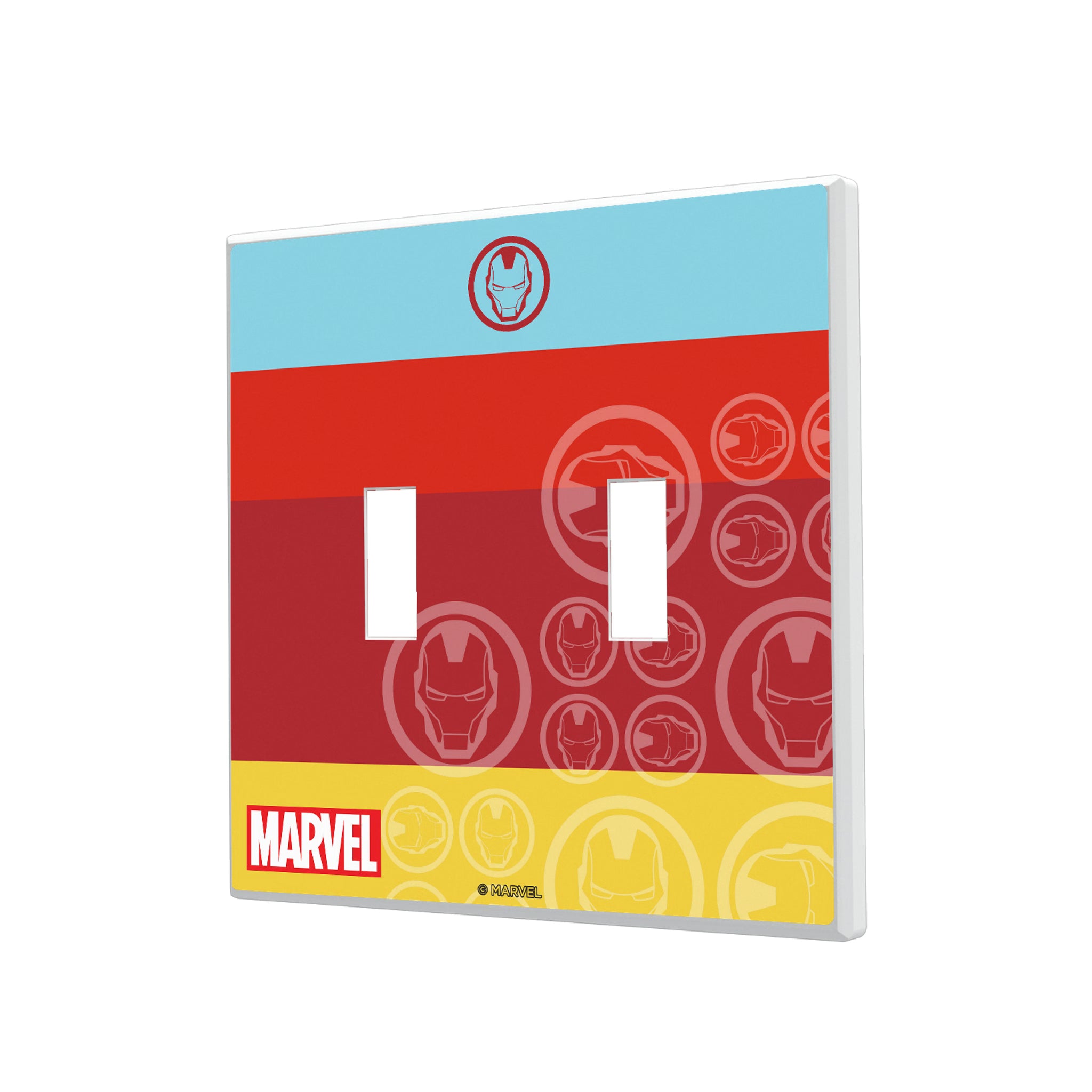 Marvel Avengers Iron Man Sigil Hidden-Screw Light Switch Plate#Style_Double Toggle