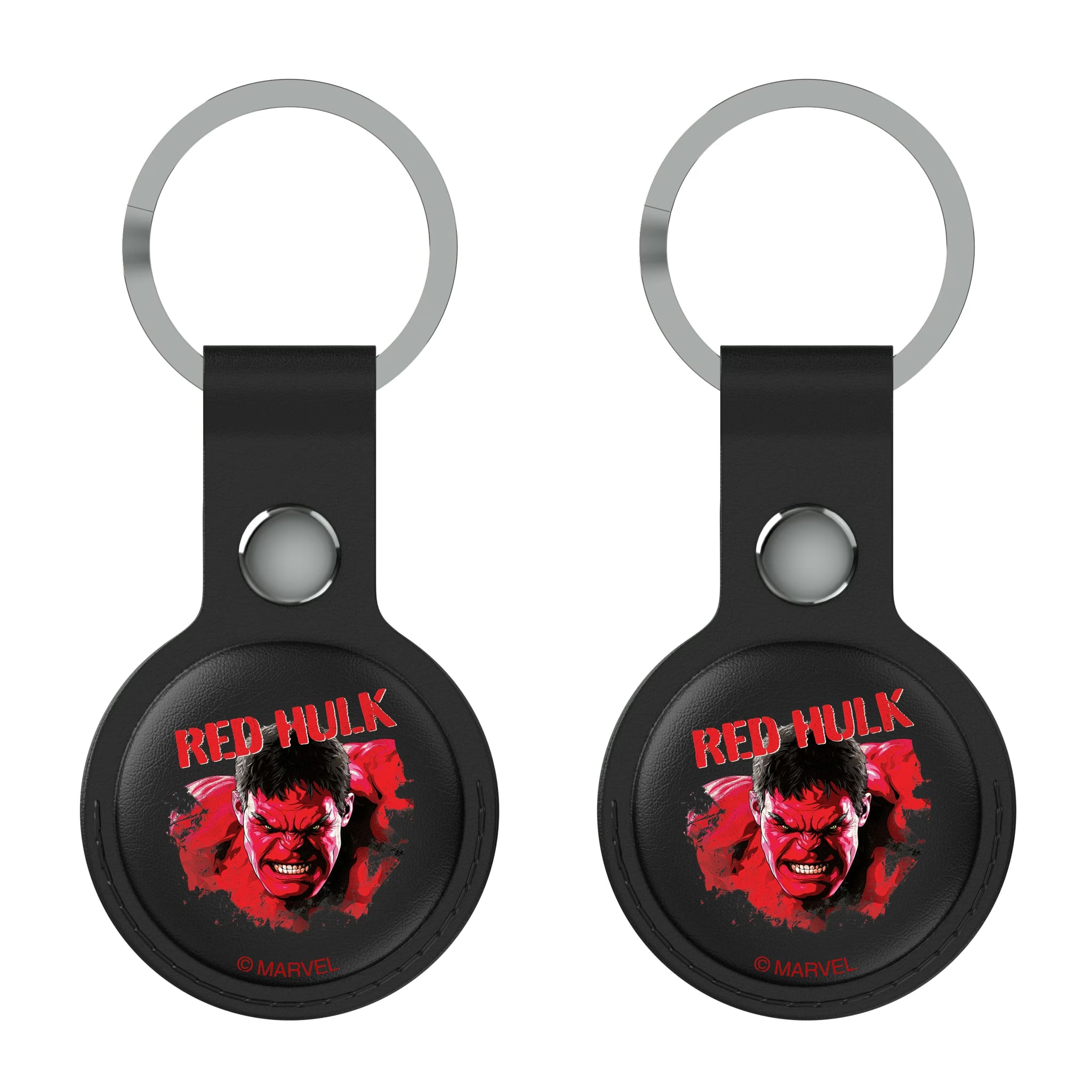 Marvel Avengers Red Hulk Badge AirTag Black Airtag Holder 2-Pack
