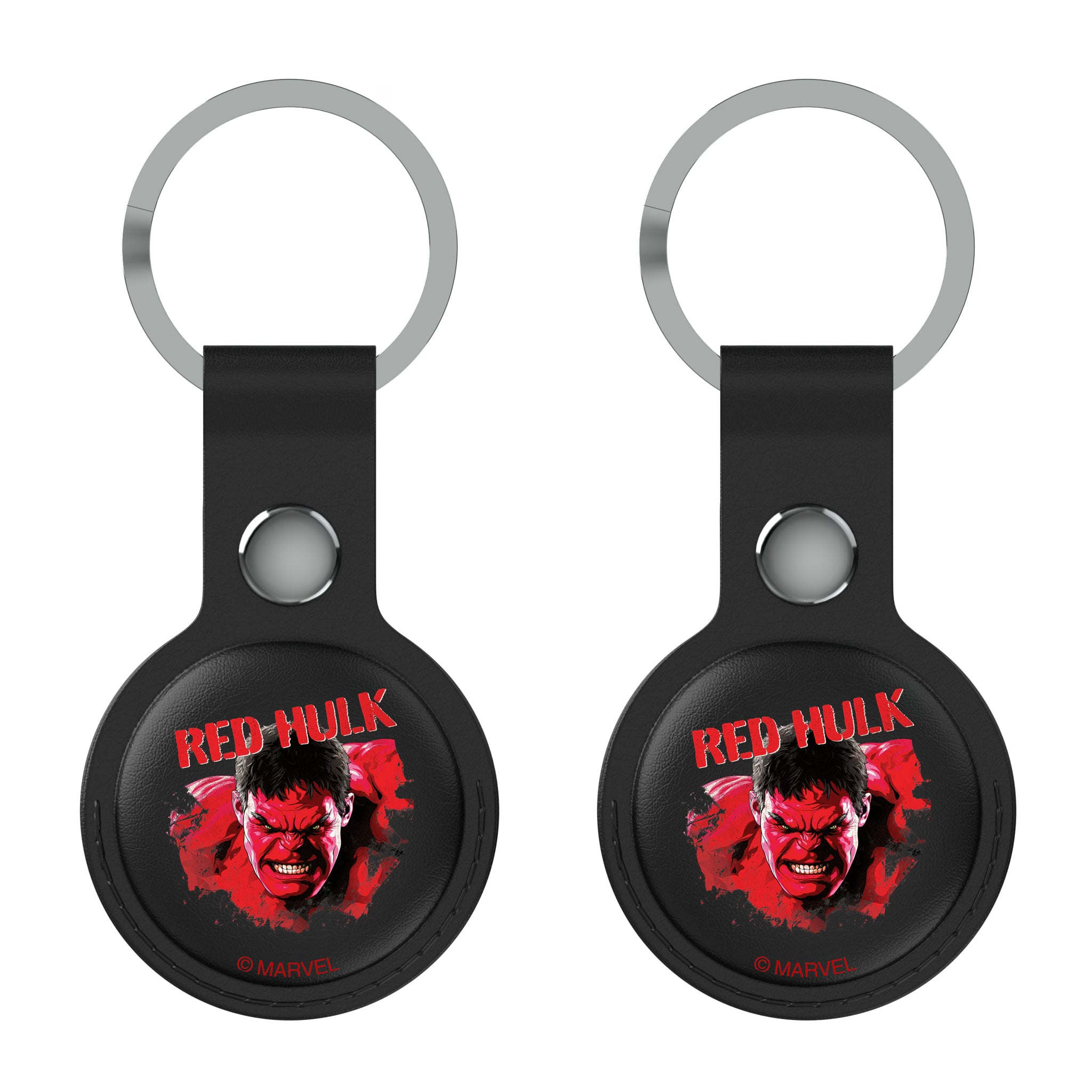 Marvel Avengers Red Hulk Badge AirTag Black Airtag Holder 2-Pack