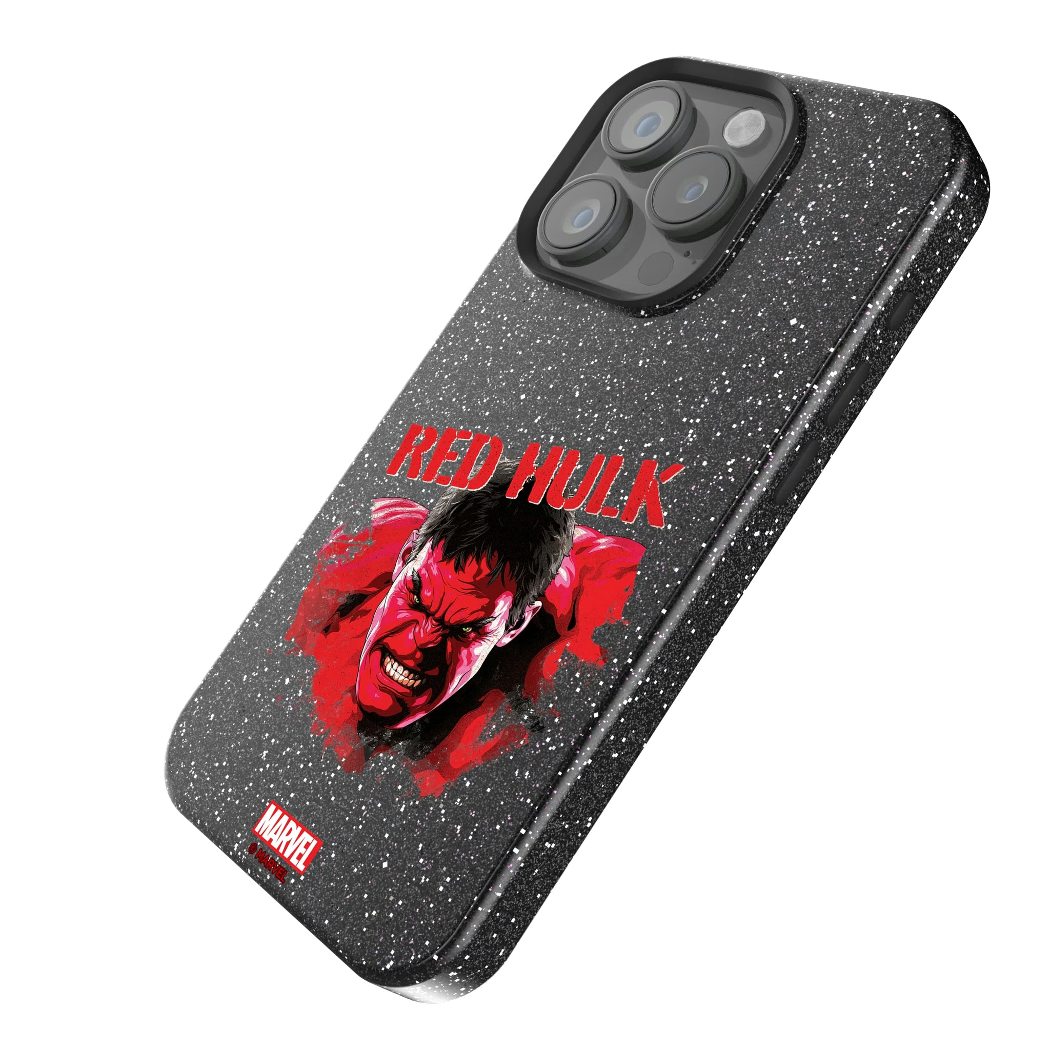 Marvel Avengers Red Hulk Badge iPhone Bling Phone Case for Apple iPhone - Isometric View