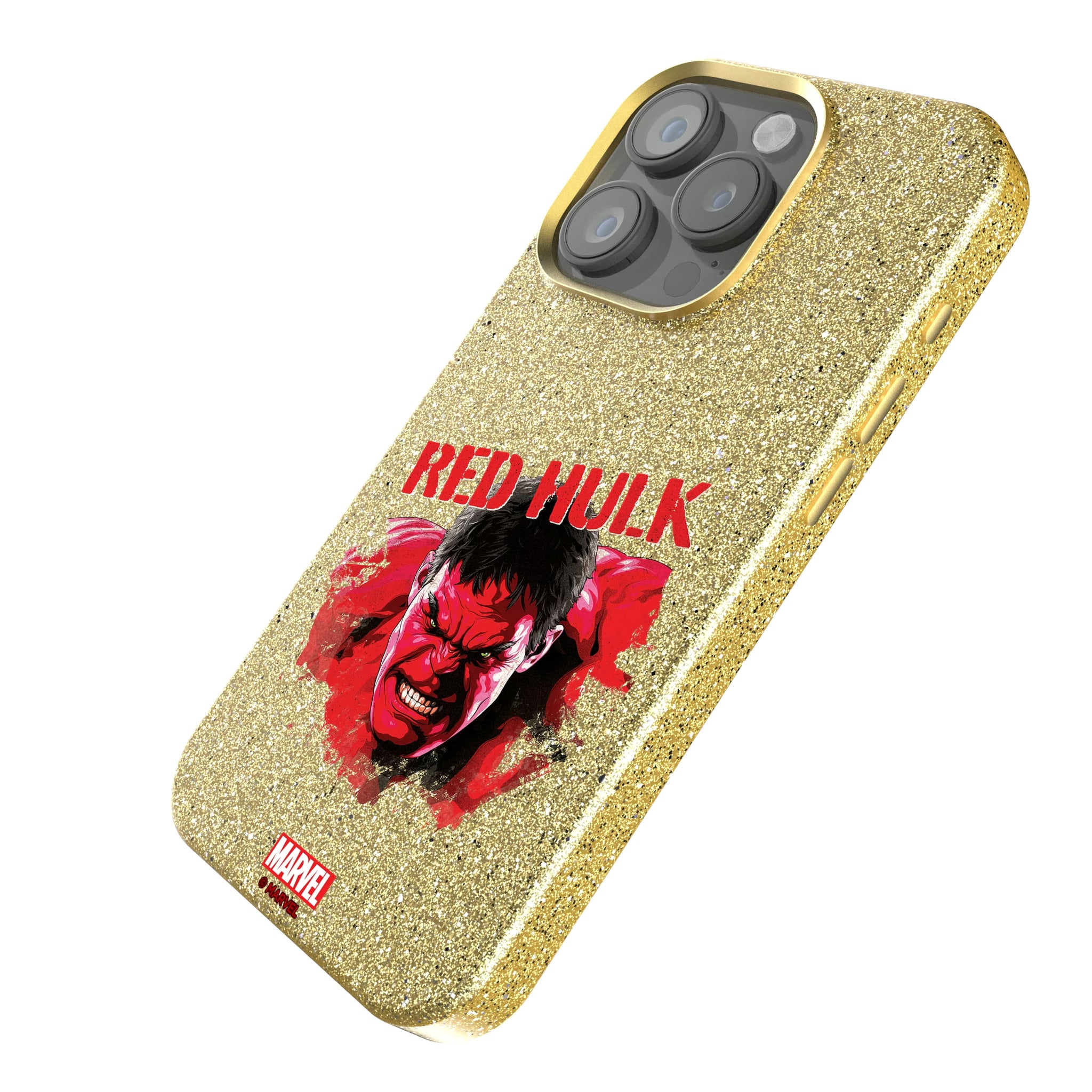 Marvel Avengers Red Hulk Badge iPhone Bling Phone Case for Apple iPhone - Isometric View