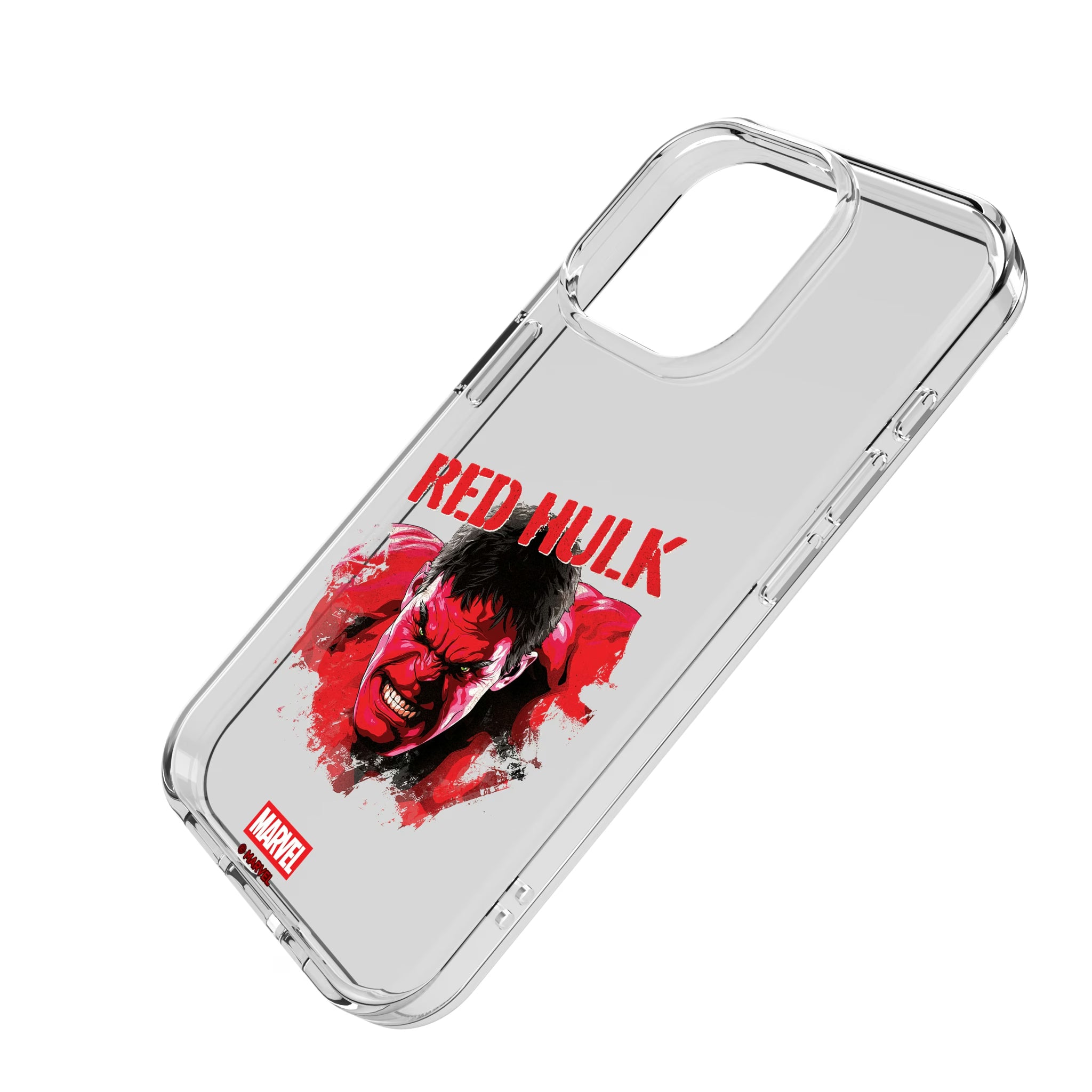 Marvel Avengers Red Hulk Badge iPhone Clear Phone Case for Apple iPhone - Isometric View