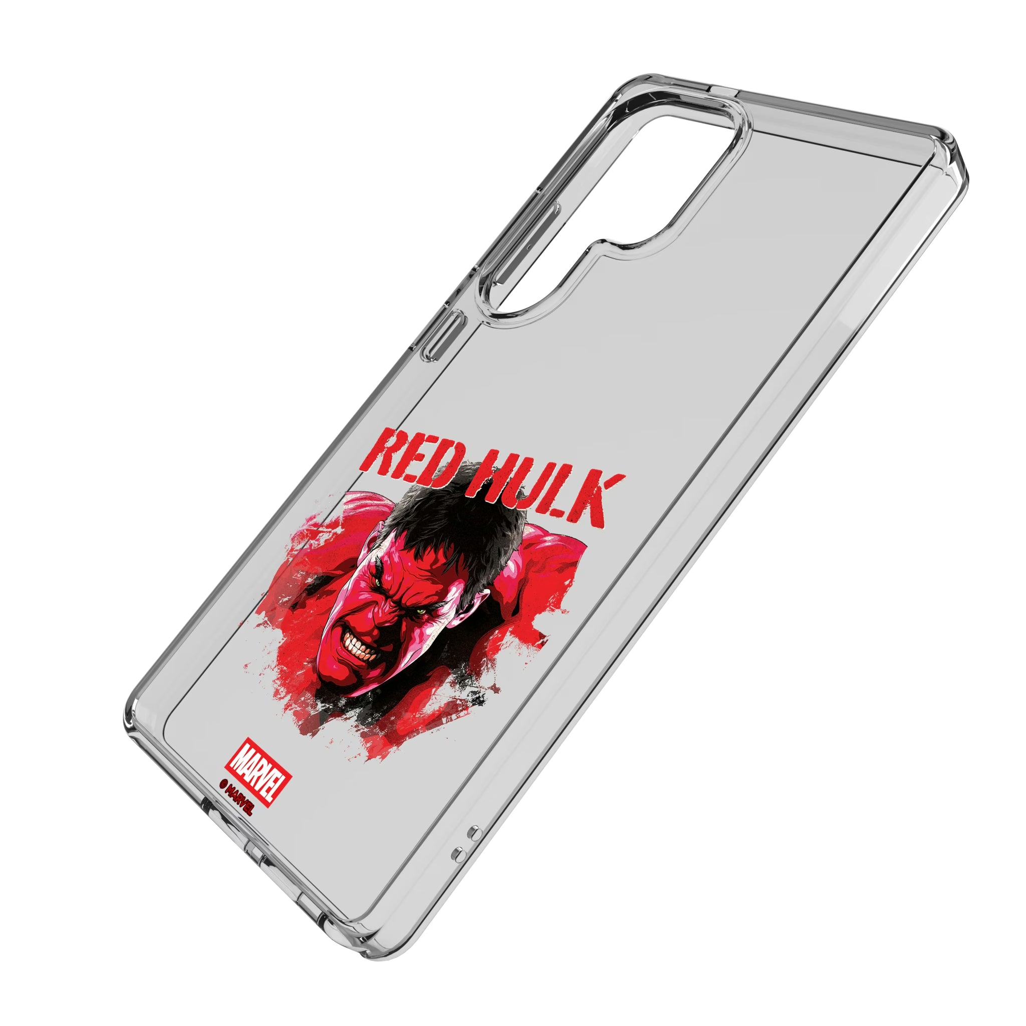 Marvel Avengers Red Hulk Badge Galaxy Clear Phone Case for Samsung Galaxy - Isometric View