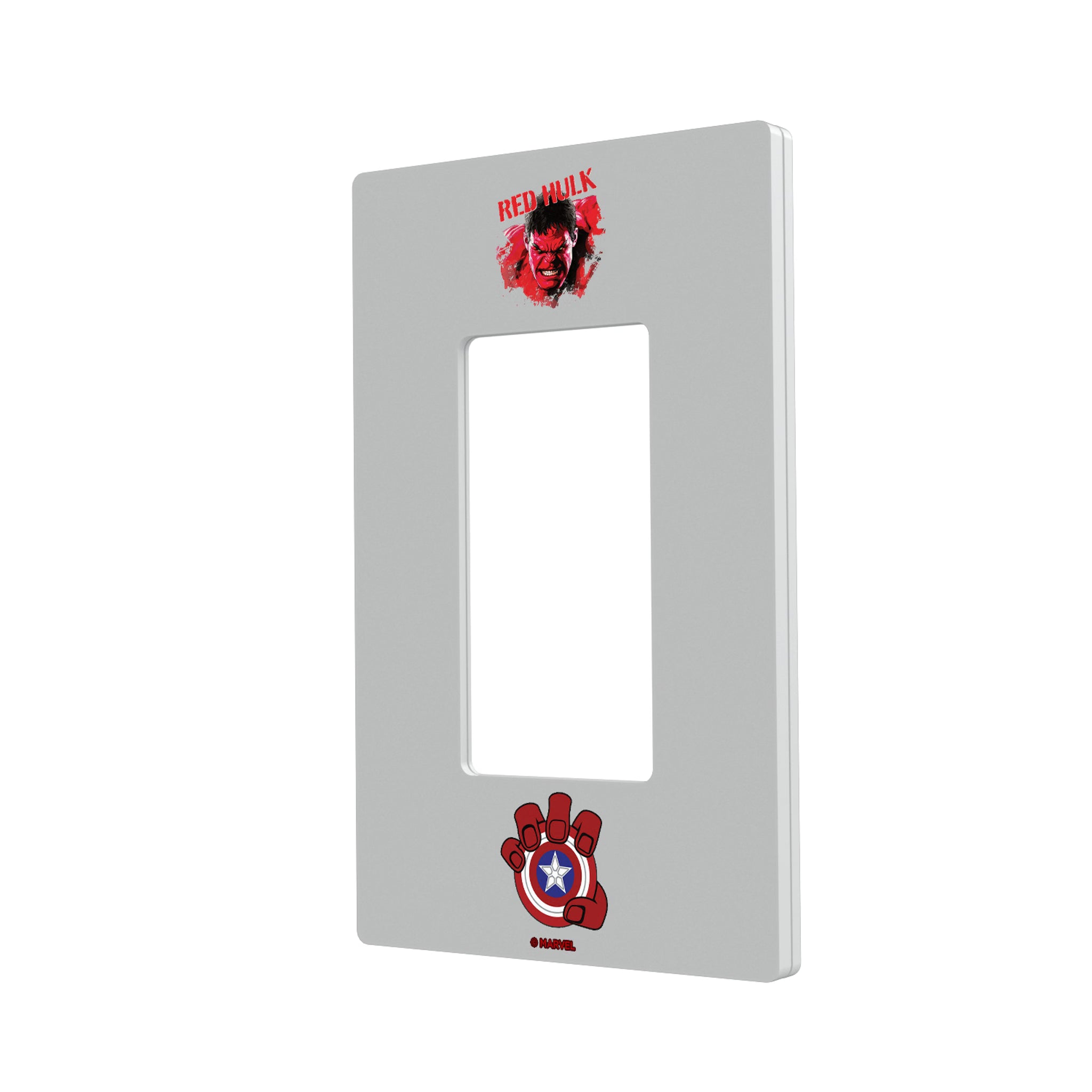 Marvel Avengers Red Hulk Badge Hidden-Screw Light Switch Plate#Style_Single Rocker