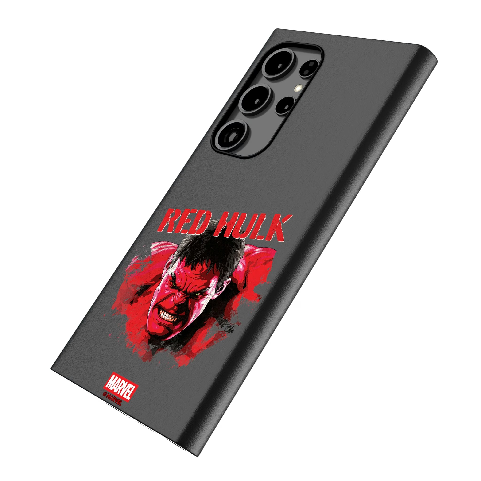 Marvel Avengers Red Hulk Badge Galaxy MagSafe Compatible Phone Case for Samsung Galaxy - Isometric View
