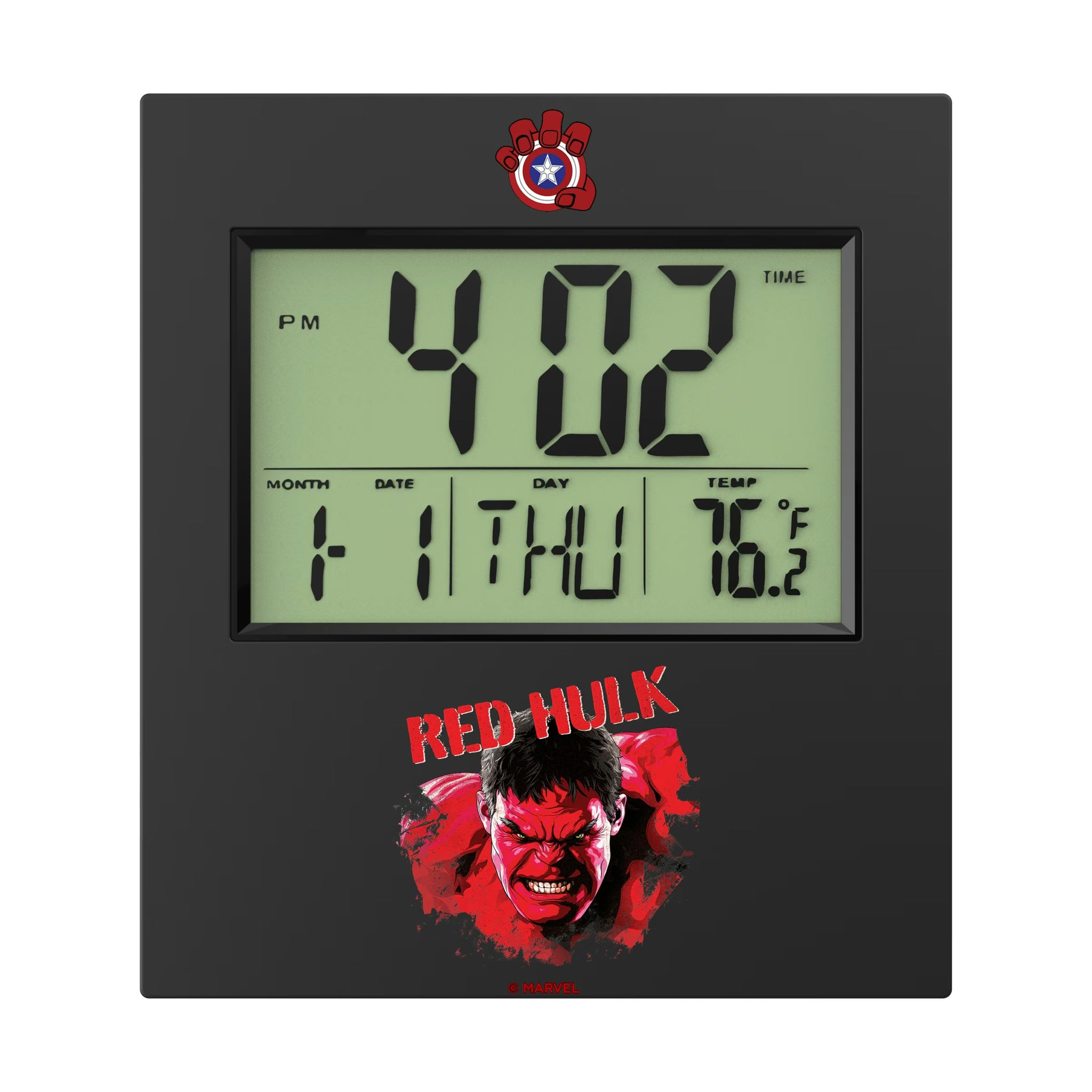 Marvel Avengers Red Hulk Badge Wall Clock