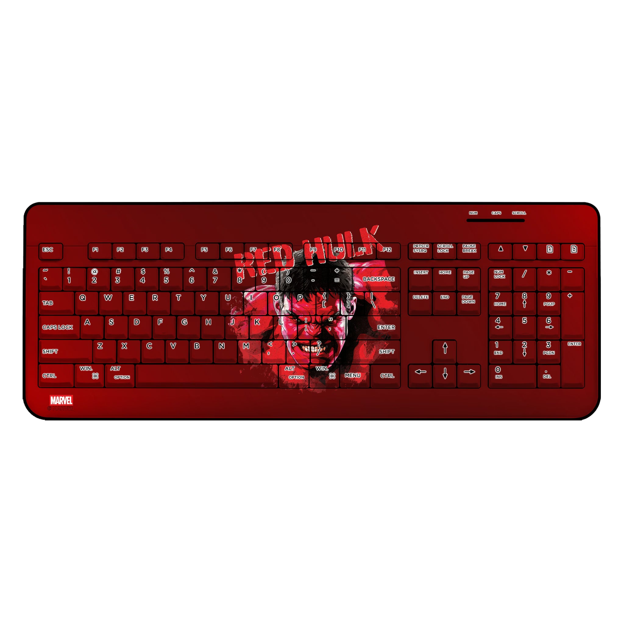 Marvel Avengers Red Hulk Badge Wireless USB Keyboard