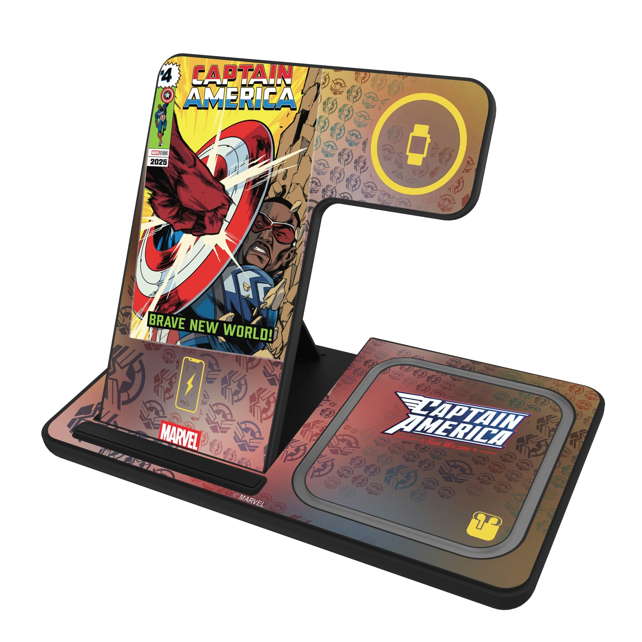 Marvel Avengers Sam Wilson Captain America Classic Cover 3 in 1 Charging Station