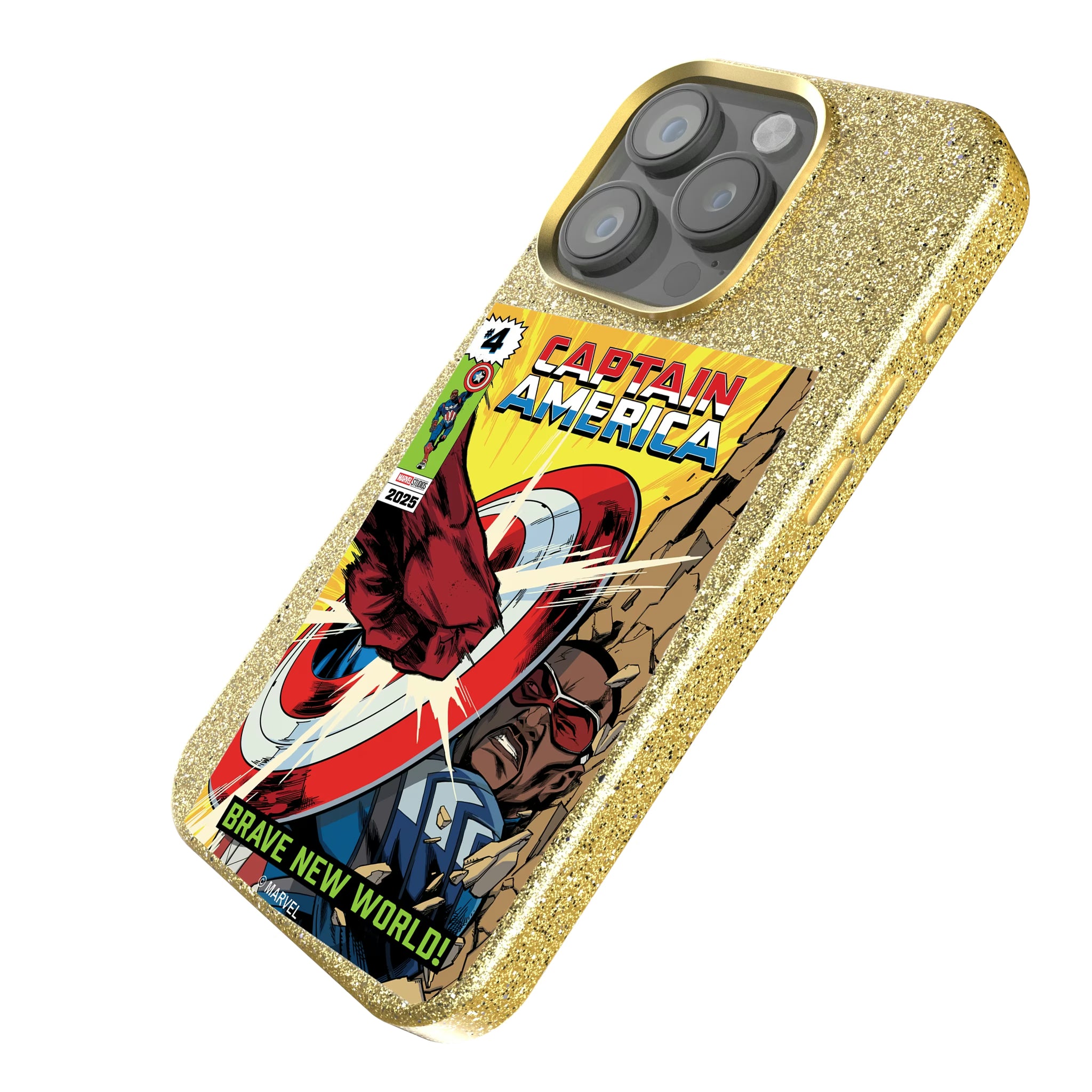Marvel Avengers Sam Wilson Captain America Classic Cover iPhone Bling Phone Case for Apple iPhone - Isometric View