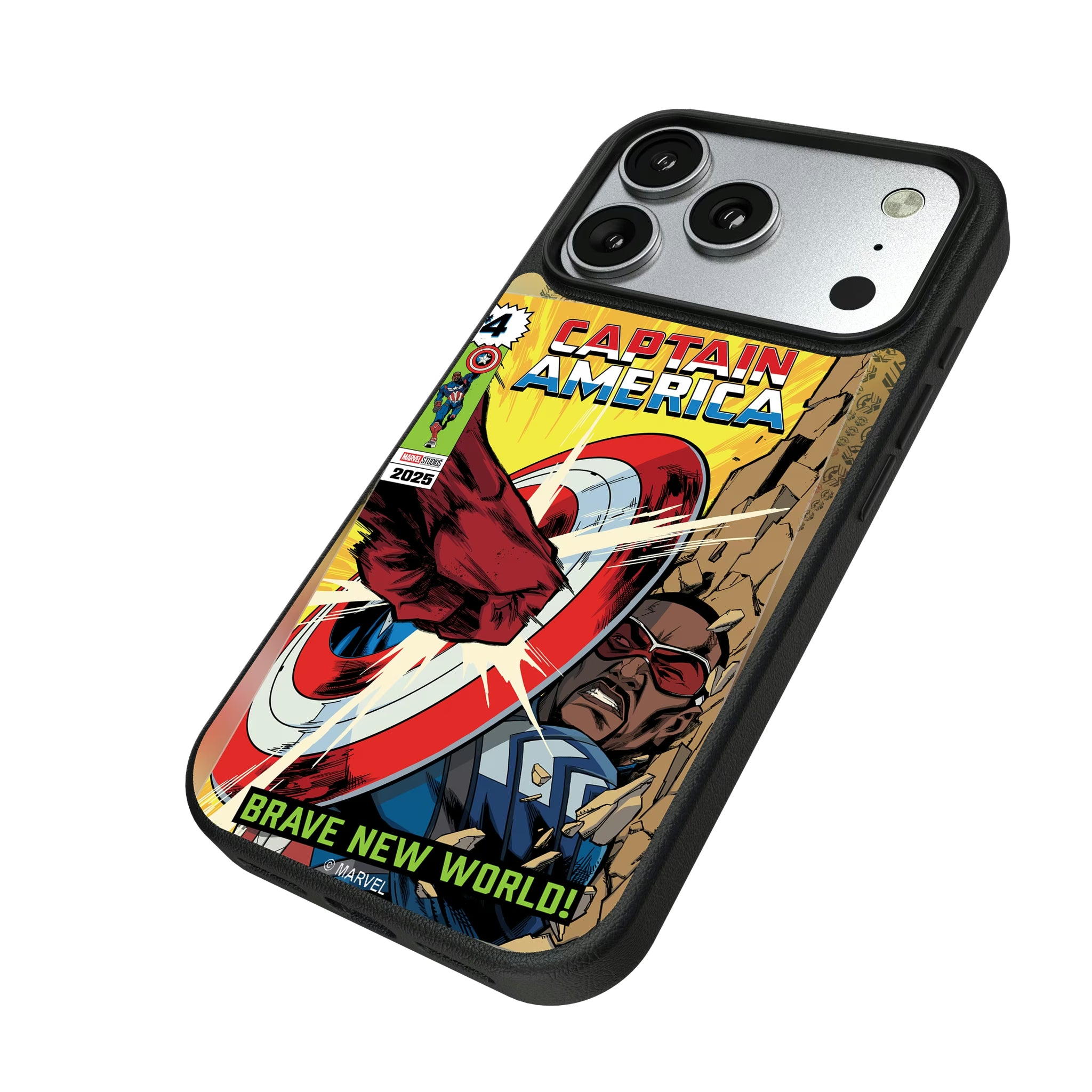 Marvel Avengers Sam Wilson Captain America Classic Cover iPhone MagSafe Compatible Phone Case for Apple iPhone - Isometric View#Device_iPhone 17 Pro