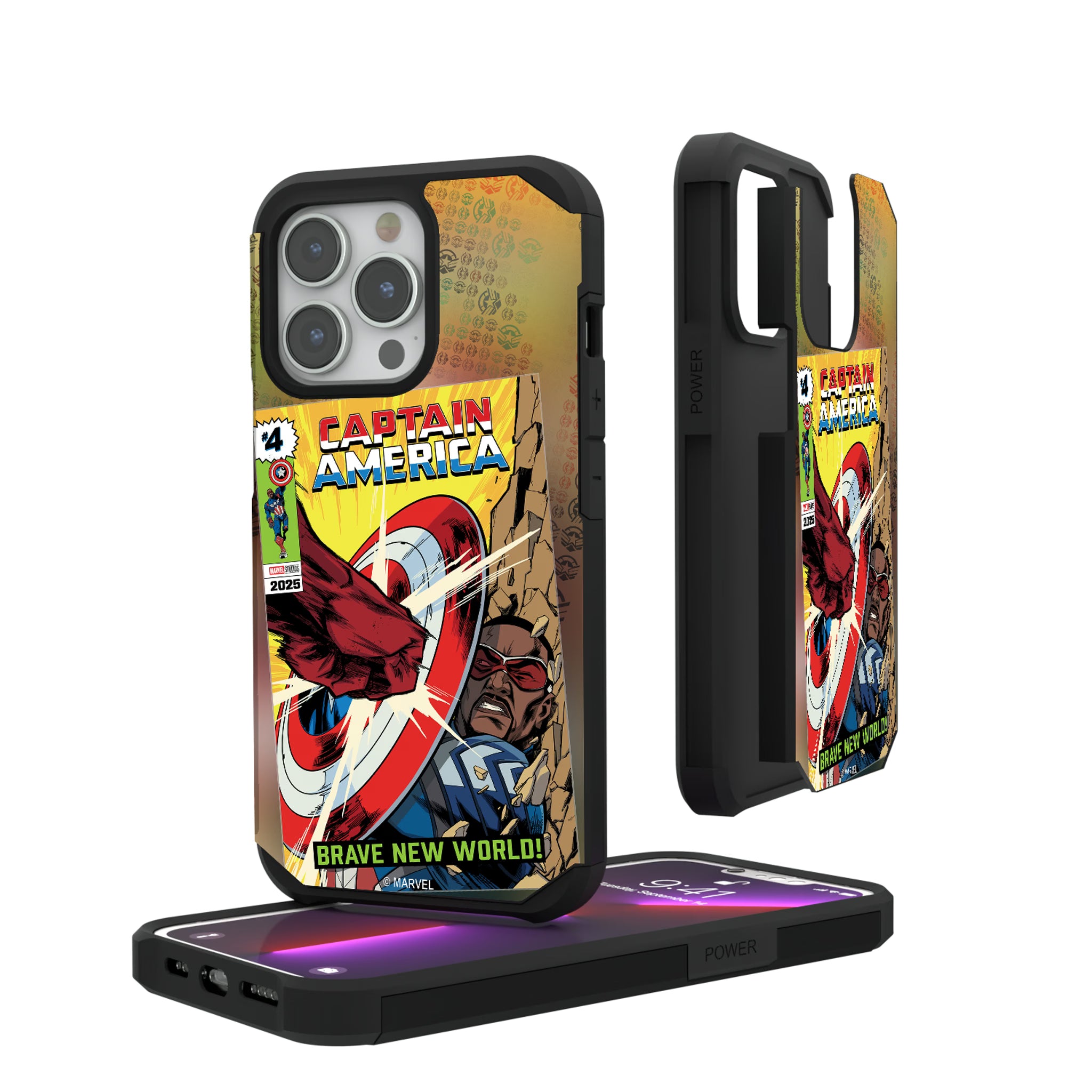 Marvel Avengers Sam Wilson Captain America Classic Cover iPhone Rugged Phone Case for Apple iPhone#Device_iPhone 13 Pro