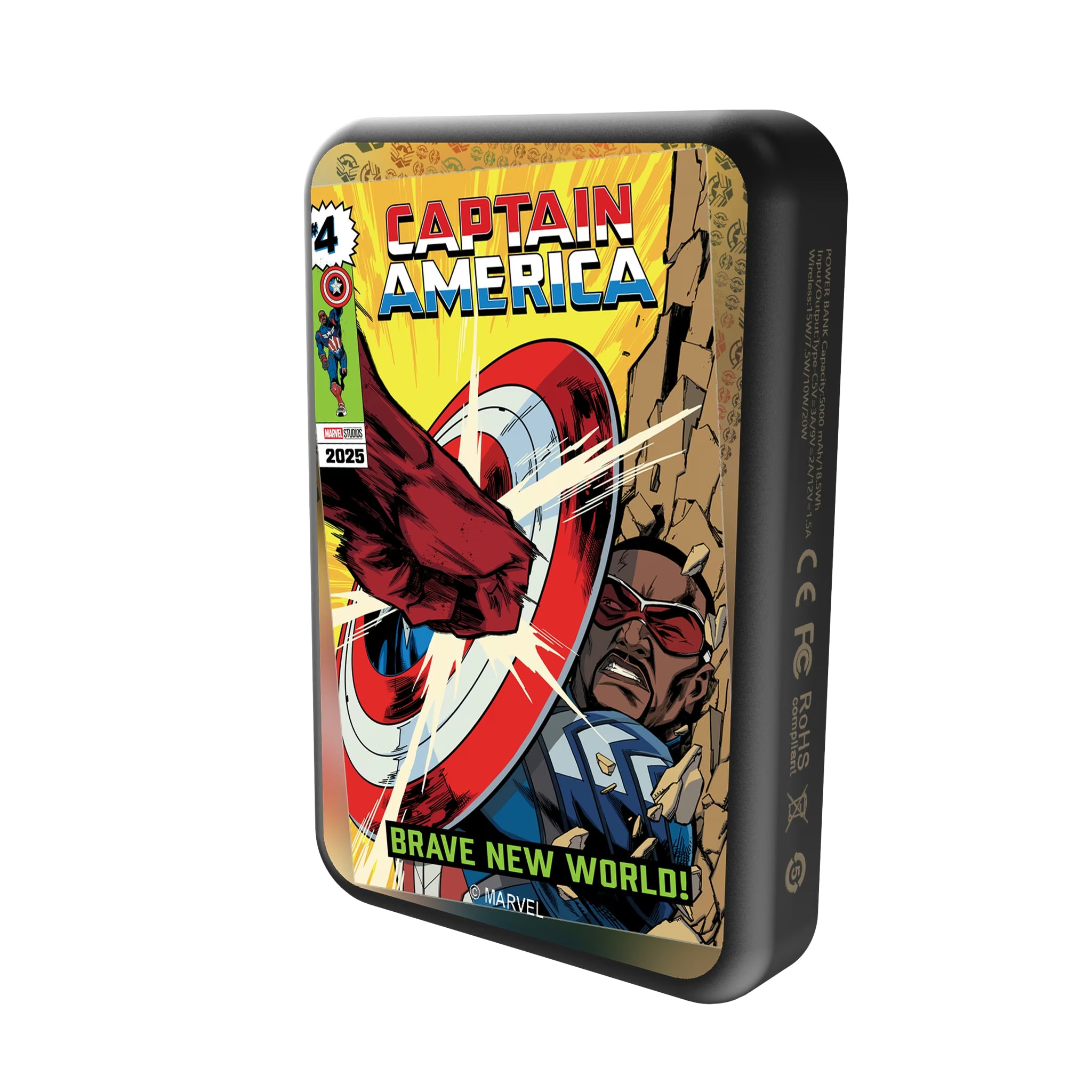 Marvel Avengers Sam Wilson Captain America Classic Cover Wireless Mag Power Bank