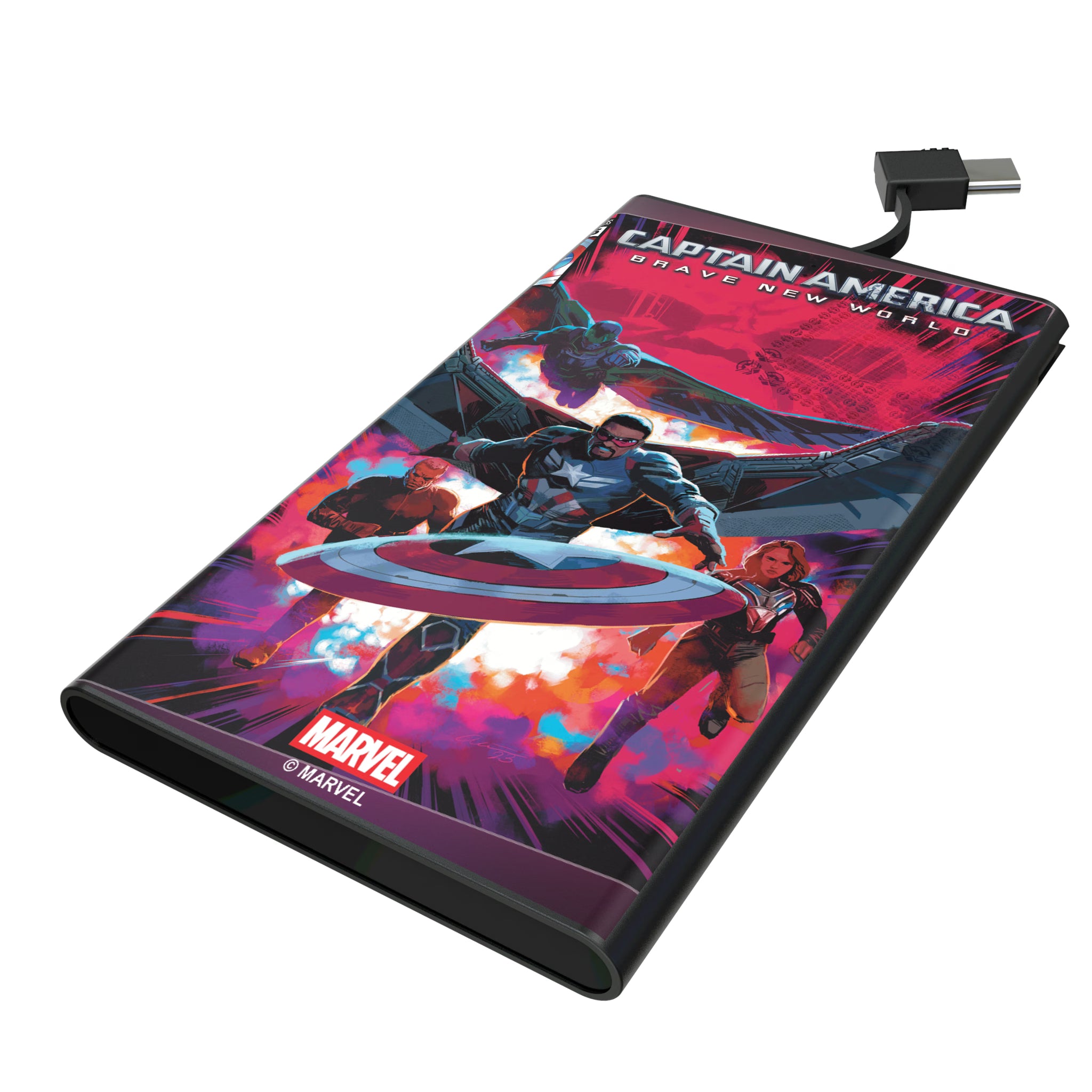 Marvel Avengers Sam Wilson Captain America Cover Art 5000mAh Flat Powerbank