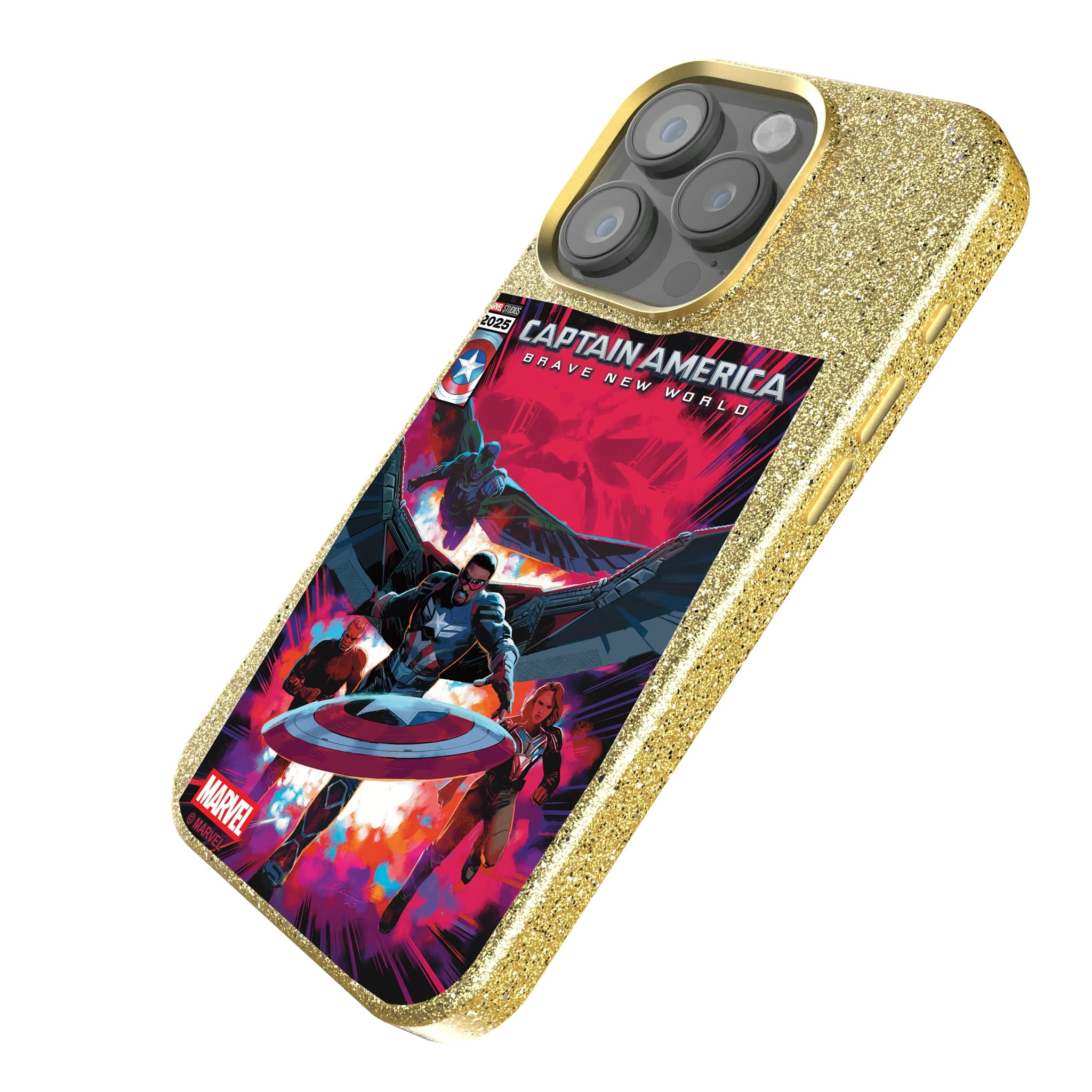 Marvel Avengers Sam Wilson Captain America Cover Art iPhone Bling Phone Case for Apple iPhone - Isometric View
