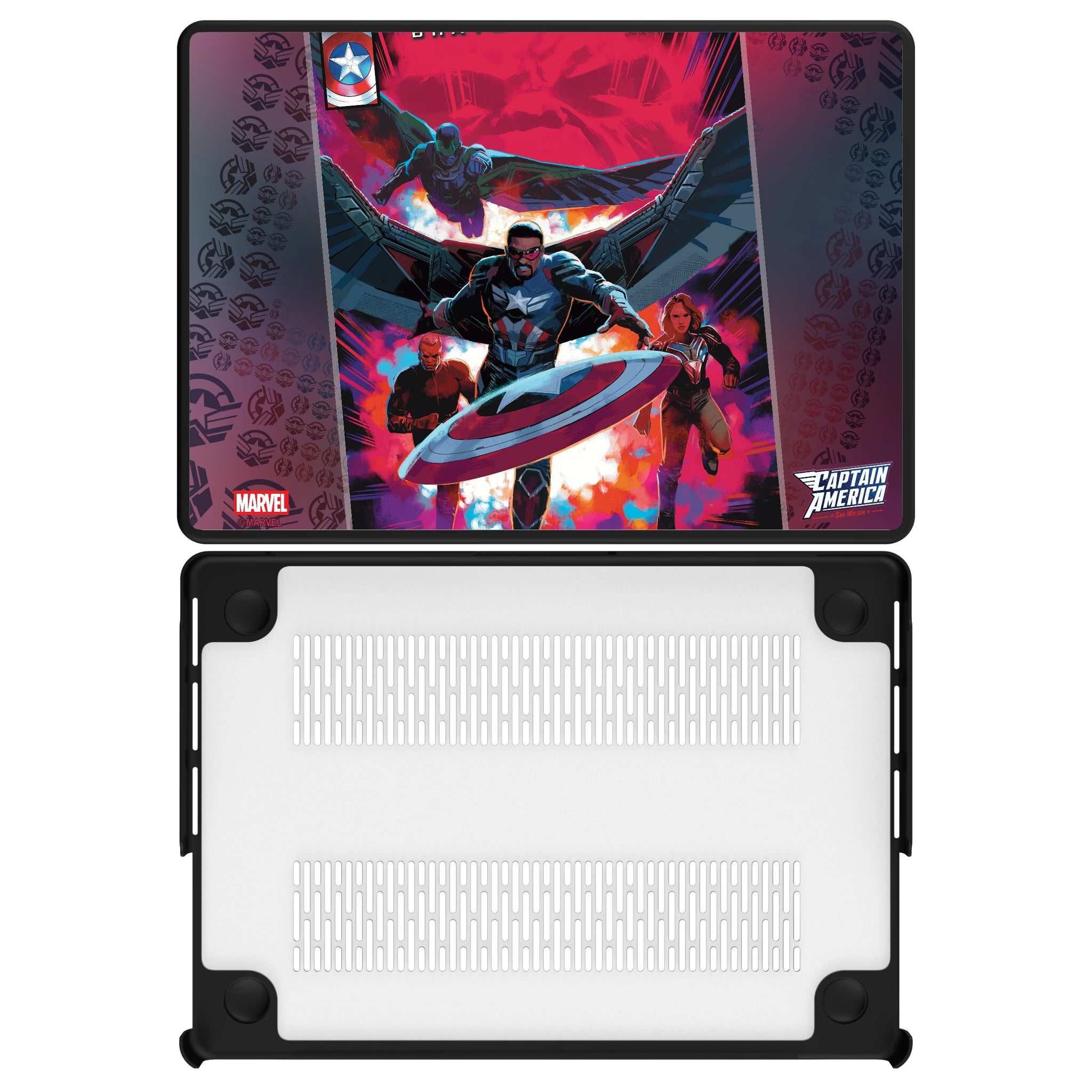 Marvel Avengers Sam Wilson Captain America Cover Art MacBook Laptop Case for Apple MacBook#Device_MacBook Pro (14-inch, 2021) / MacBook Pro (14-inch, 2023) / MacBook Pro (14-inch, 2024)