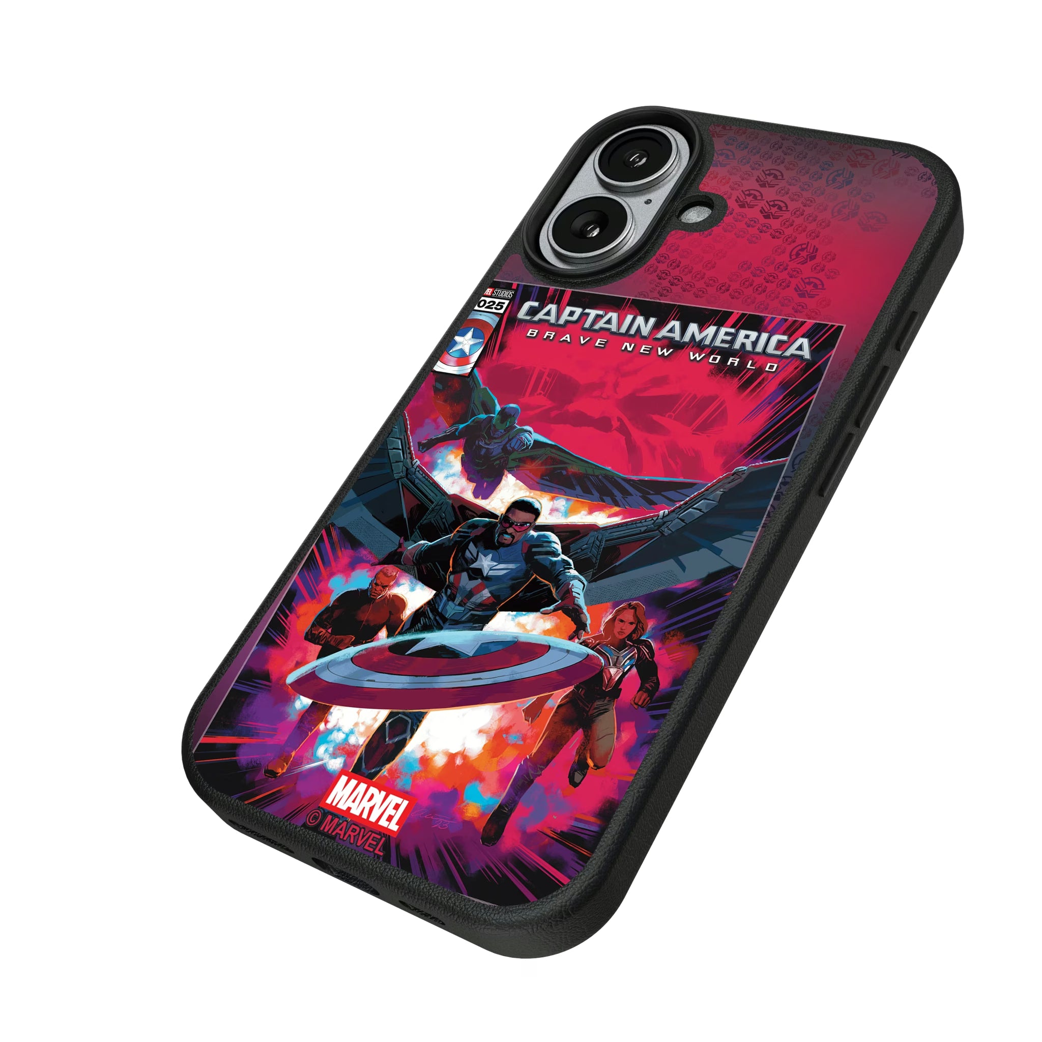 Marvel Avengers Sam Wilson Captain America Cover Art iPhone MagSafe Compatible Phone Case for Apple iPhone - Isometric View#Device_iPhone 17
