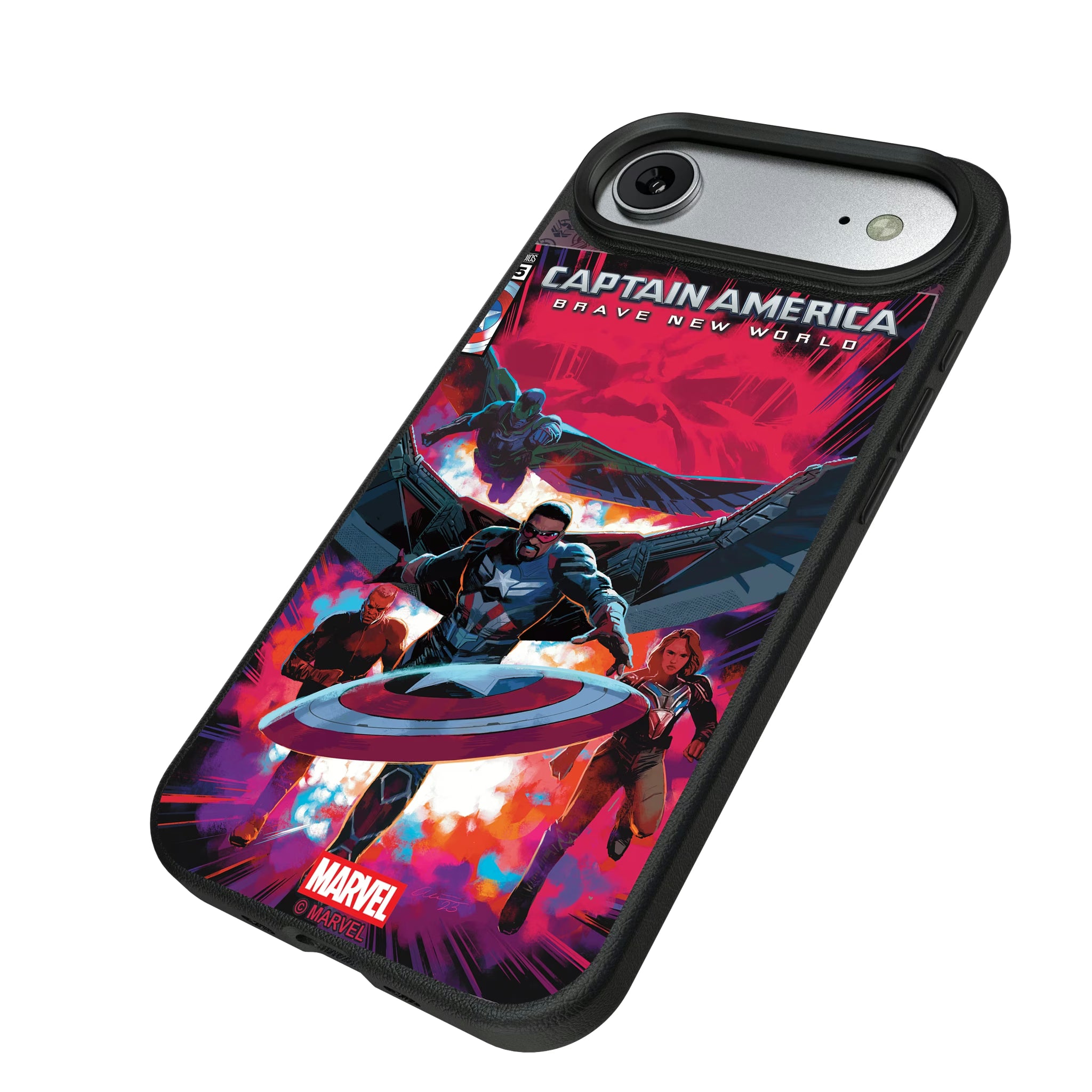Marvel Avengers Sam Wilson Captain America Cover Art iPhone MagSafe Compatible Phone Case for Apple iPhone - Isometric View#Device_iPhone Air