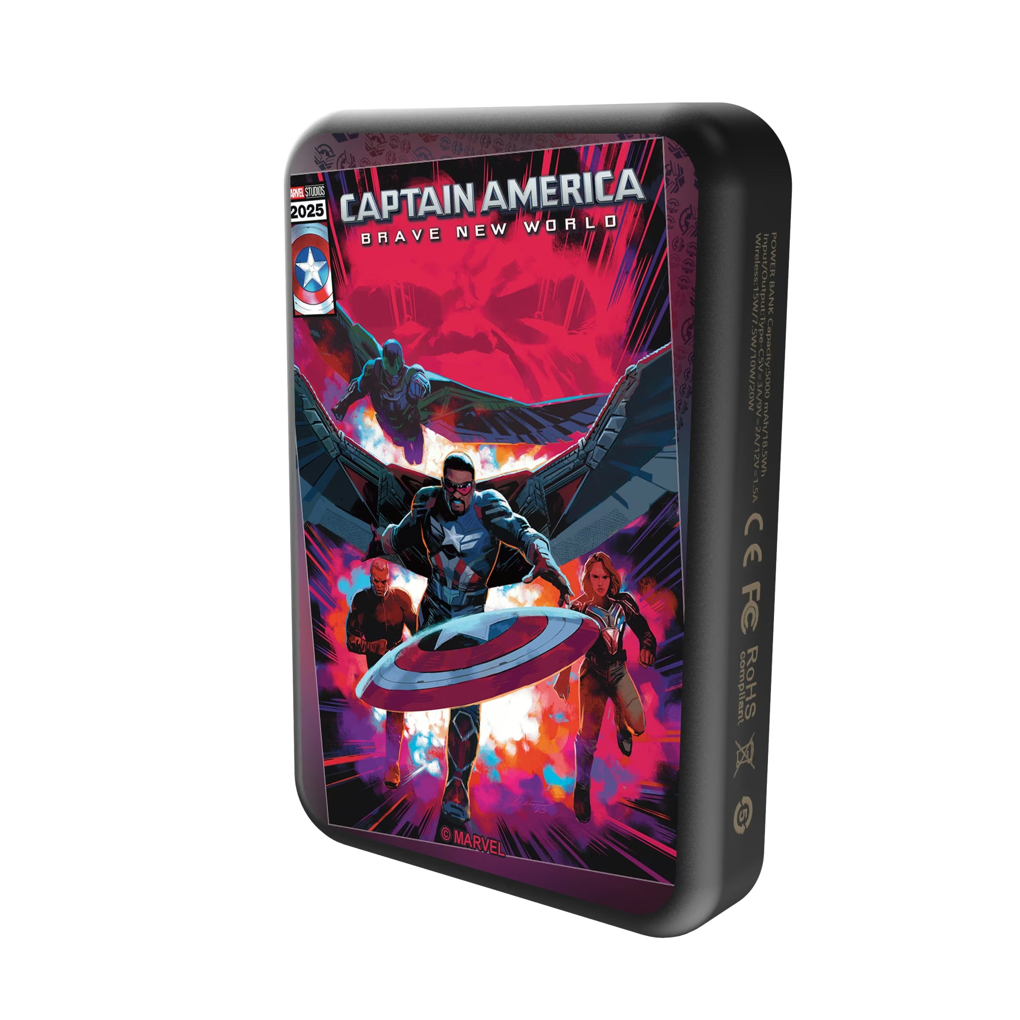 Marvel Avengers Sam Wilson Captain America Cover Art Wireless Mag Power Bank