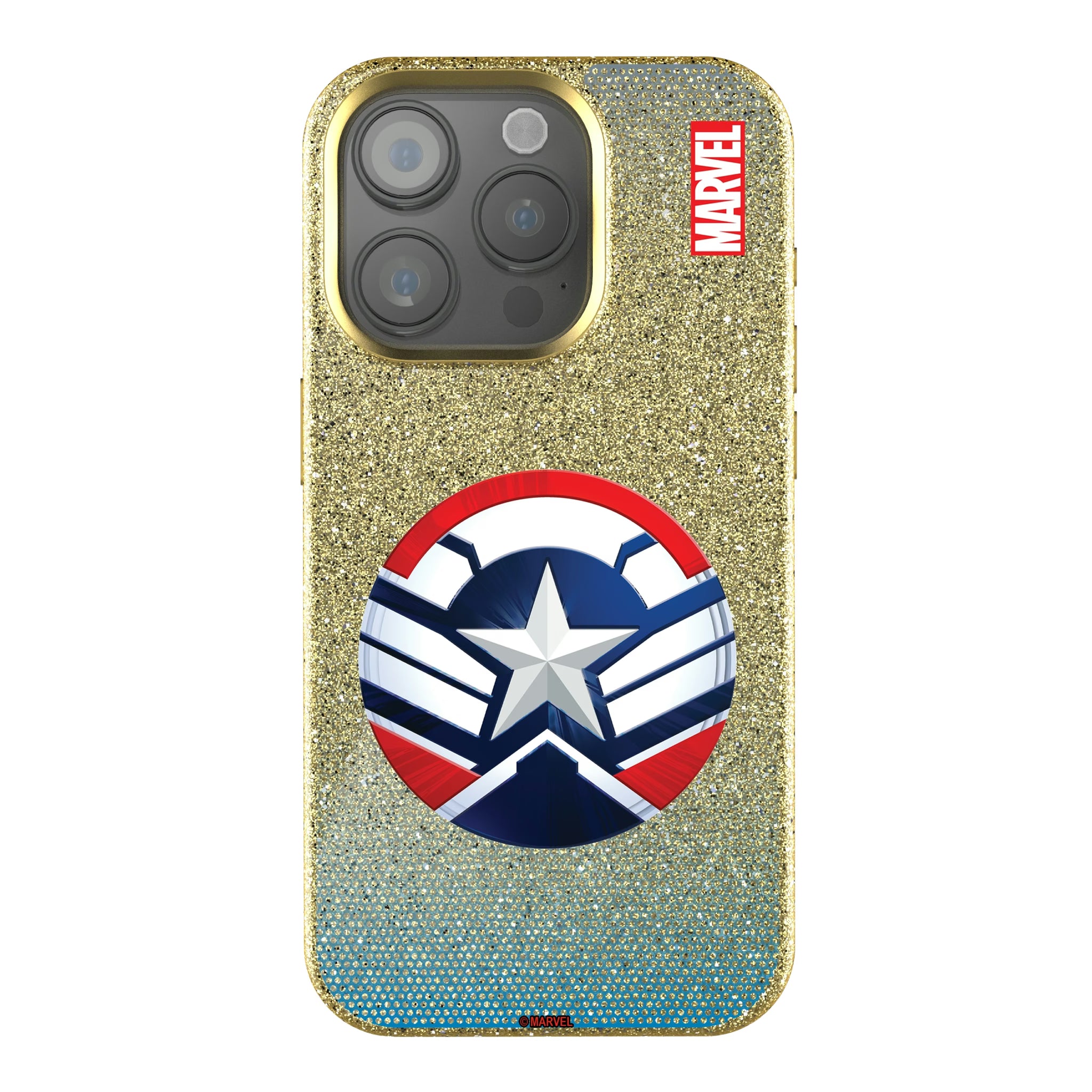 Marvel Avengers Sam Wilson Captain America Grid iPhone Bling Phone Case for Apple iPhone