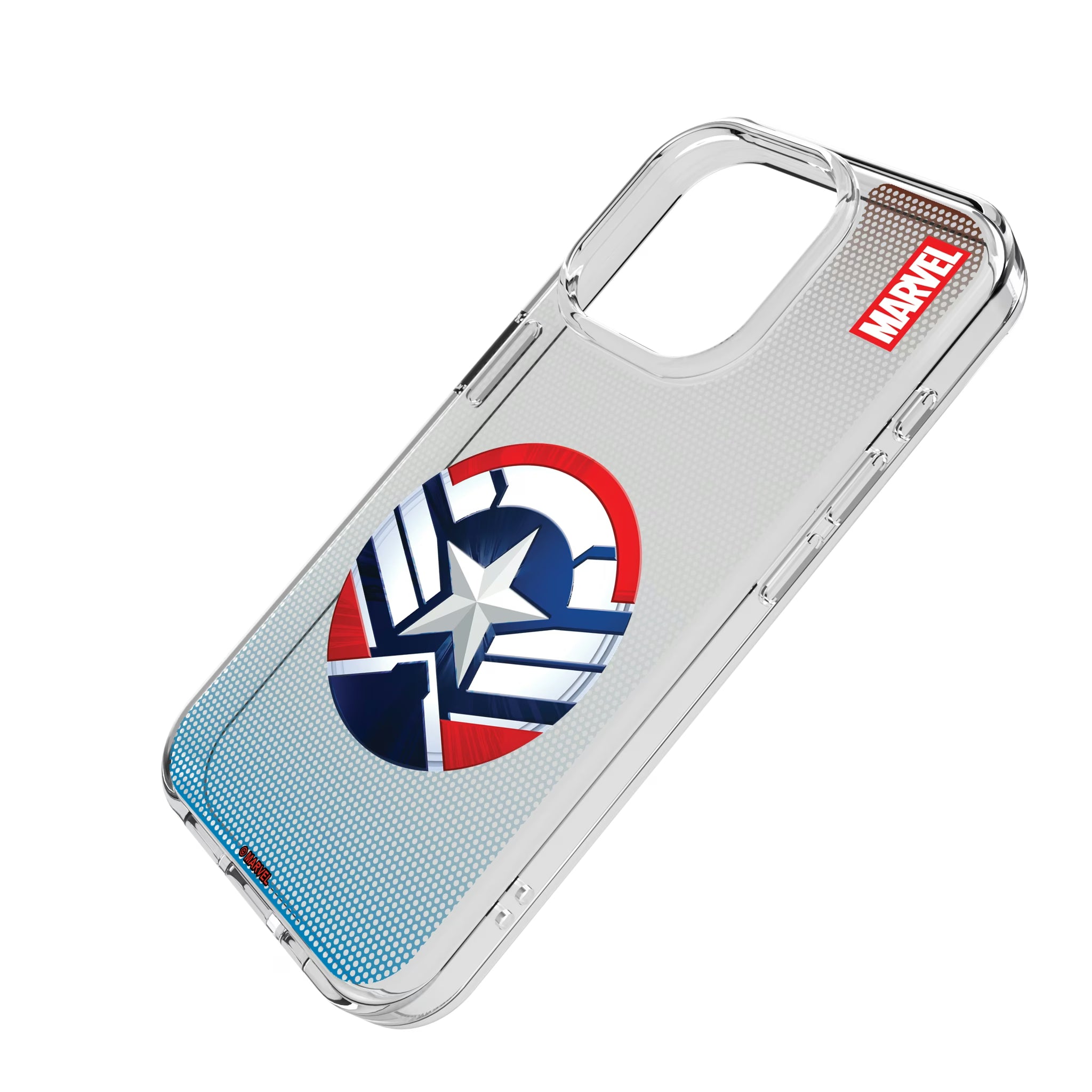 Marvel Avengers Sam Wilson Captain America Grid iPhone Clear Phone Case for Apple iPhone - Isometric View