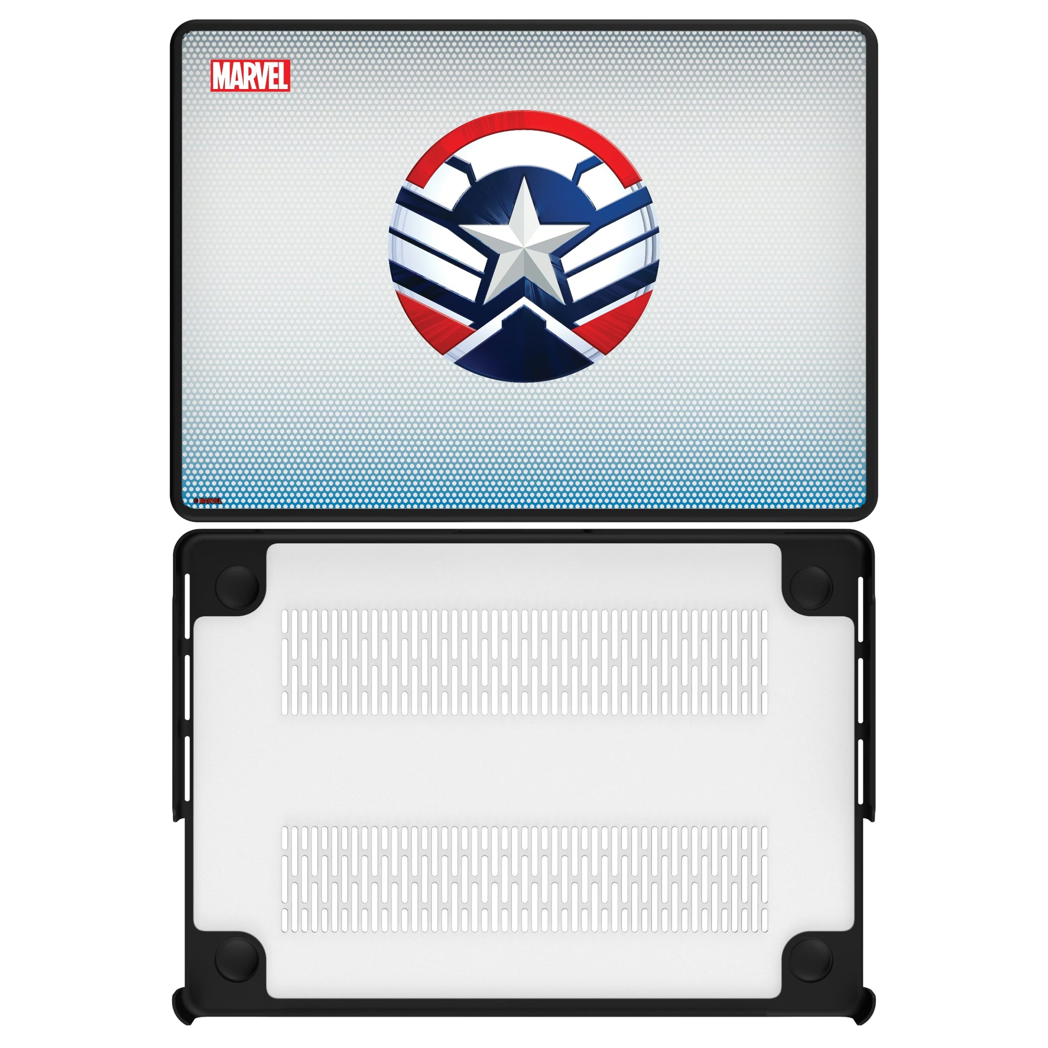 Marvel Avengers Sam Wilson Captain America Grid MacBook Laptop Case for Apple MacBook#Device_MacBook Pro (14-inch, 2021) / MacBook Pro (14-inch, 2023) / MacBook Pro (14-inch, 2024)