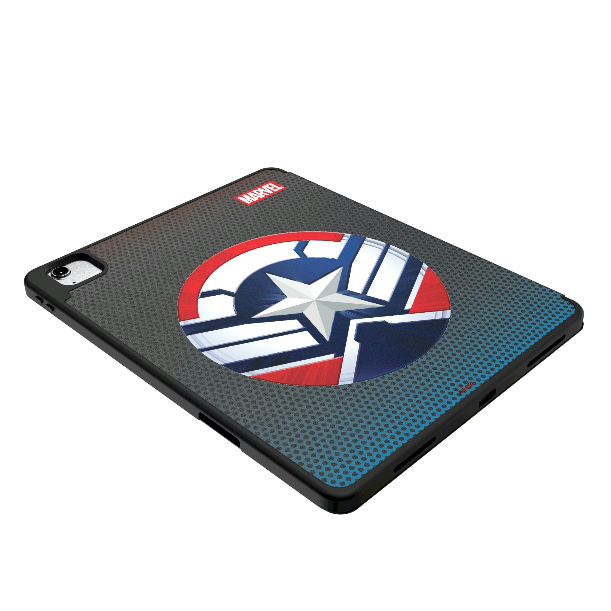 Marvel Avengers Sam Wilson Captain America Grid iPad Tablet Case for Apple iPad - Isometric View