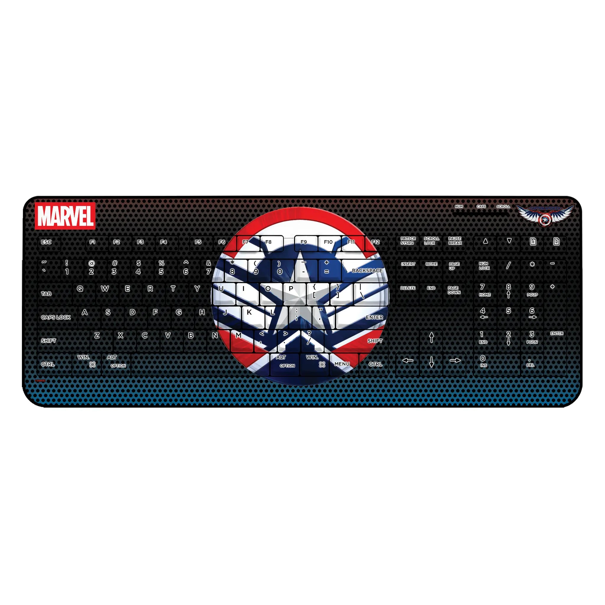 Marvel Avengers Sam Wilson Captain America Grid Wireless USB Keyboard
