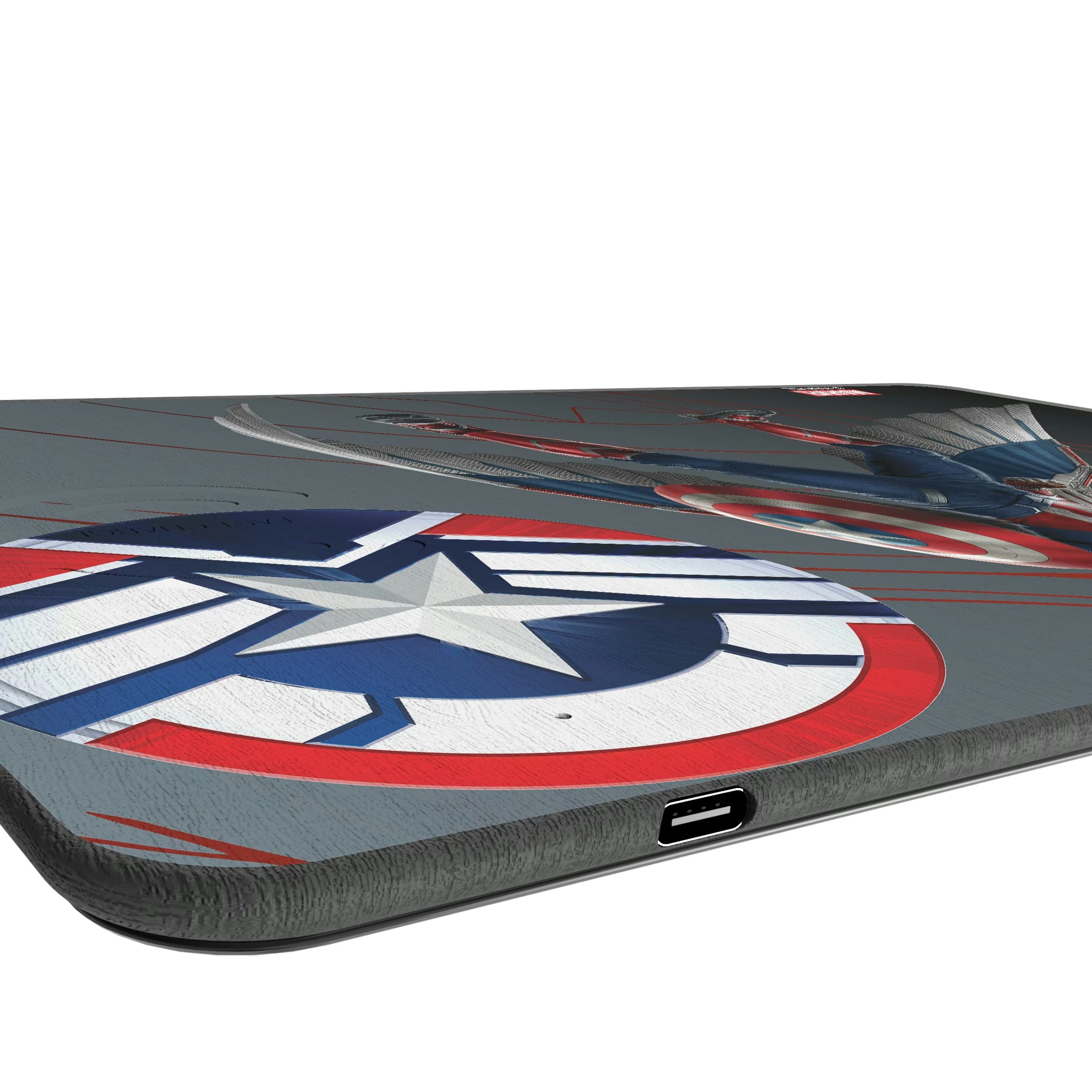 Marvel Avengers Sam Wilson Captain America MechLine 15-Watt Wireless Charger and Mouse Pad