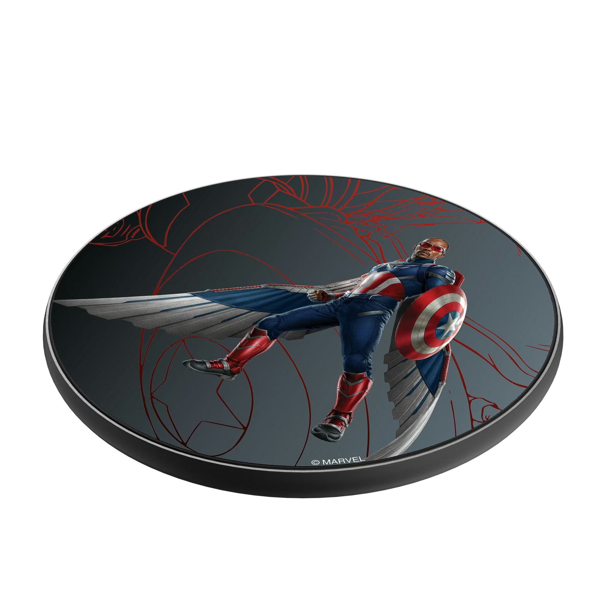 Marvel Avengers Sam Wilson Captain America MechLine 15-Watt Wireless Charger - Isometric View